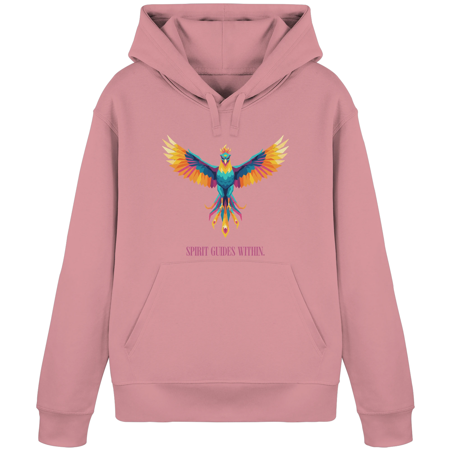 Bio Damen Hoodie in Anthracite mit Krafttier Eule Motiv