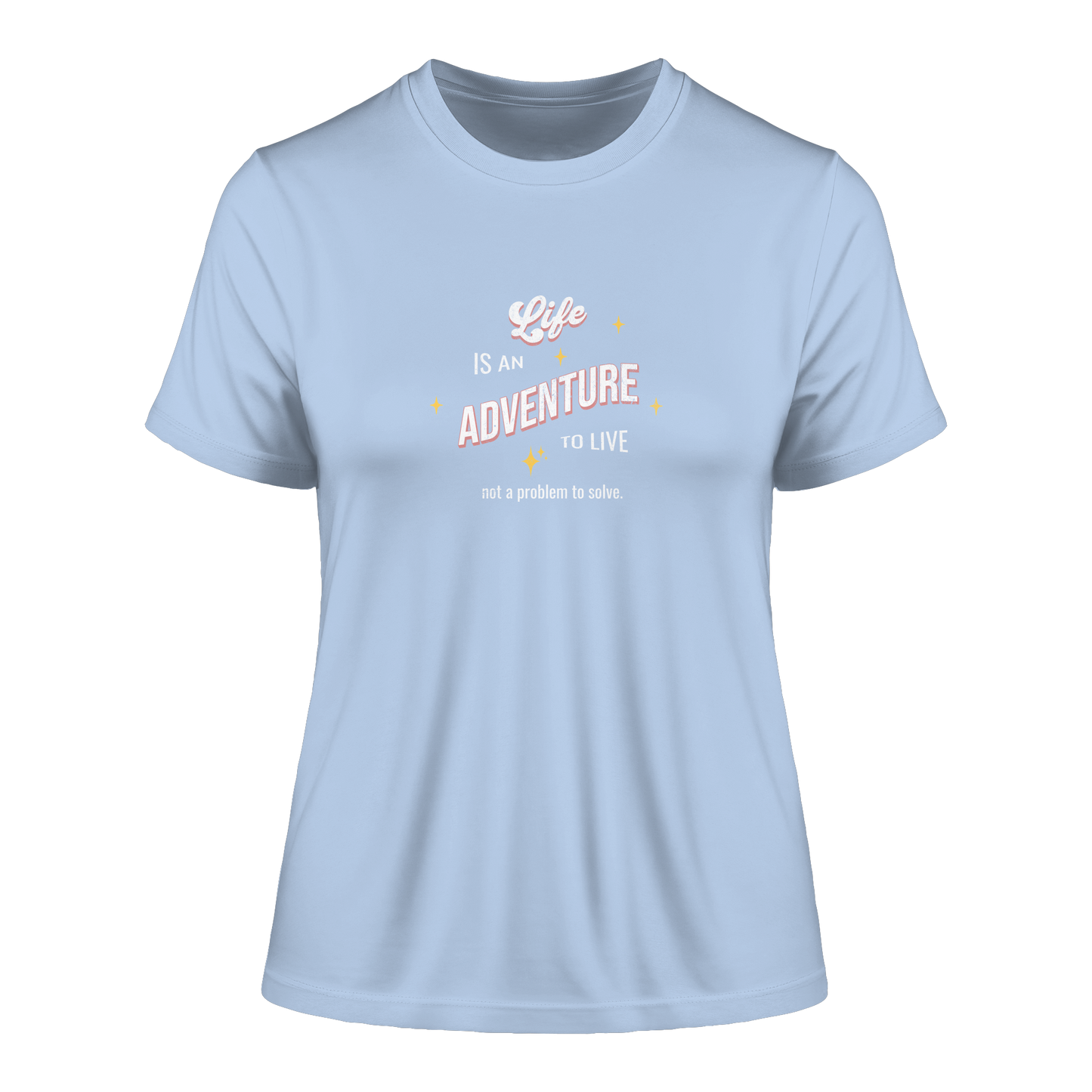 Bio Damen Produkt in Blue Soul mit Life is an adventure Design