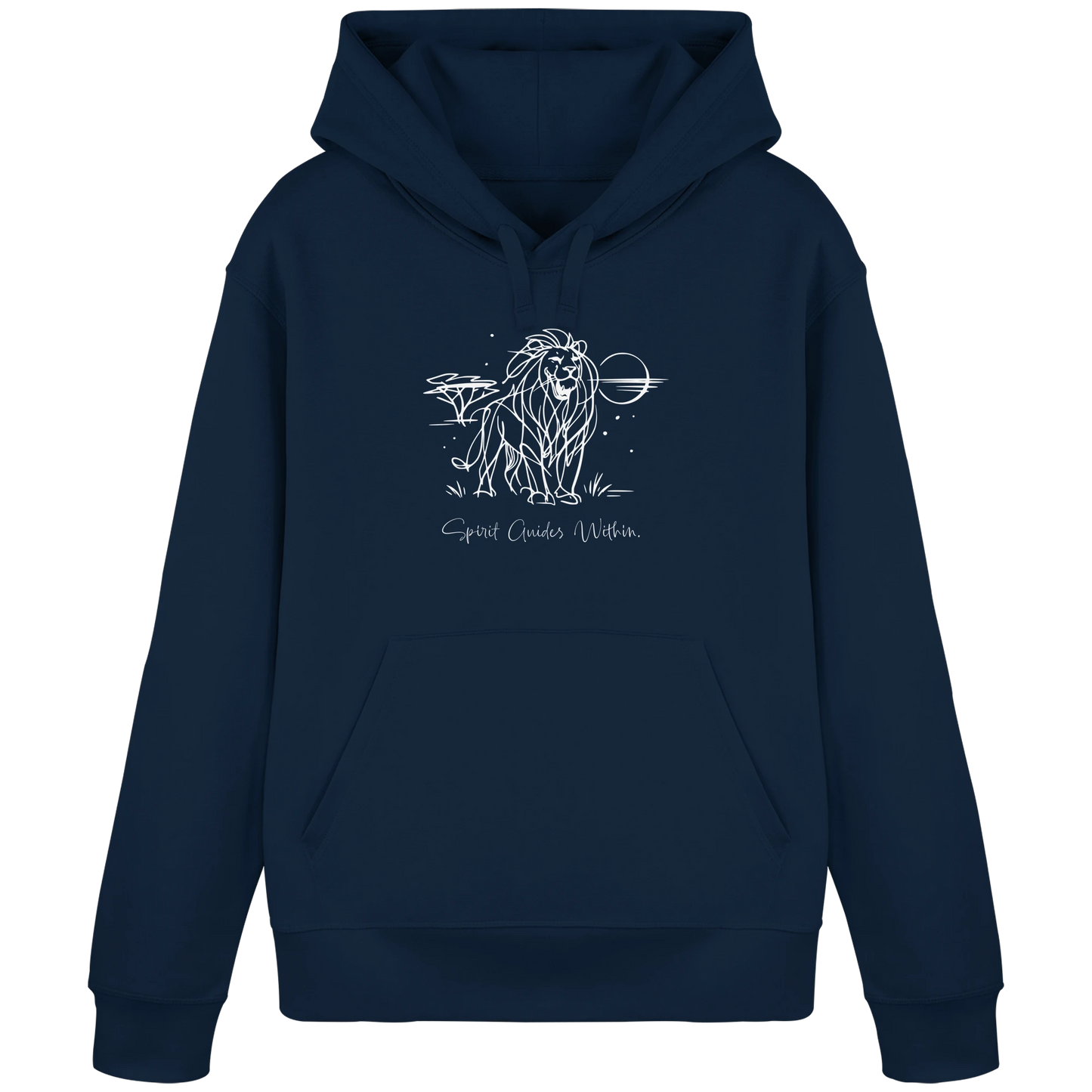 Bio Damen Hoodie in Canyon Pink mit Krafttier Löwe Motiv