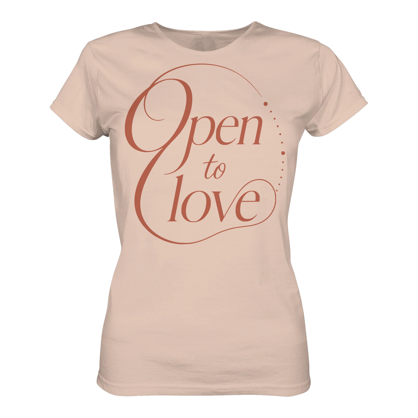 Bio Damen Shirt in Cotton Pink mit Open to Love Design