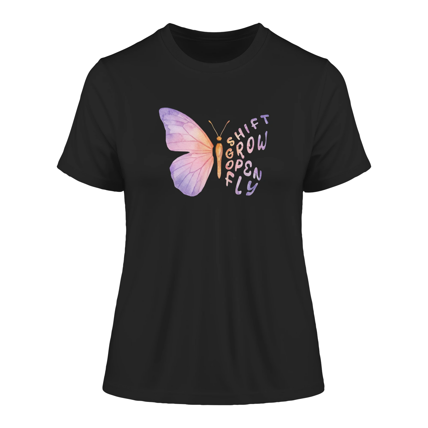 Bio Damen Produkt in White mit Krafttier Schmetterling Motiv