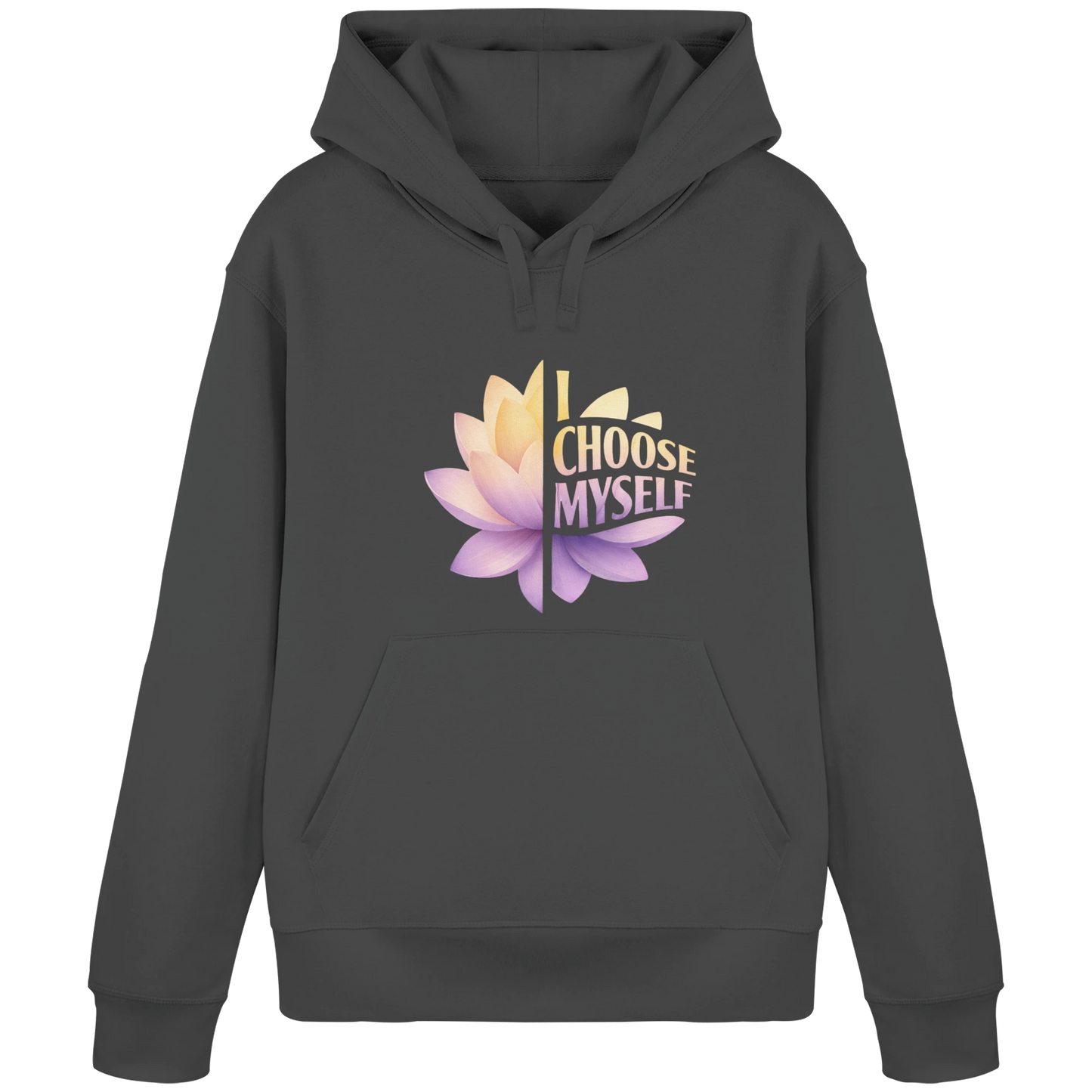 Bio Damen Produkt in Anthracite mit Lotus I choose myself Design