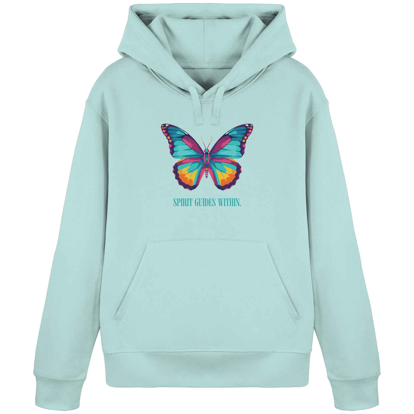 Bio Damen Hoodie in Anthracite mit Krafttier Eule Motiv