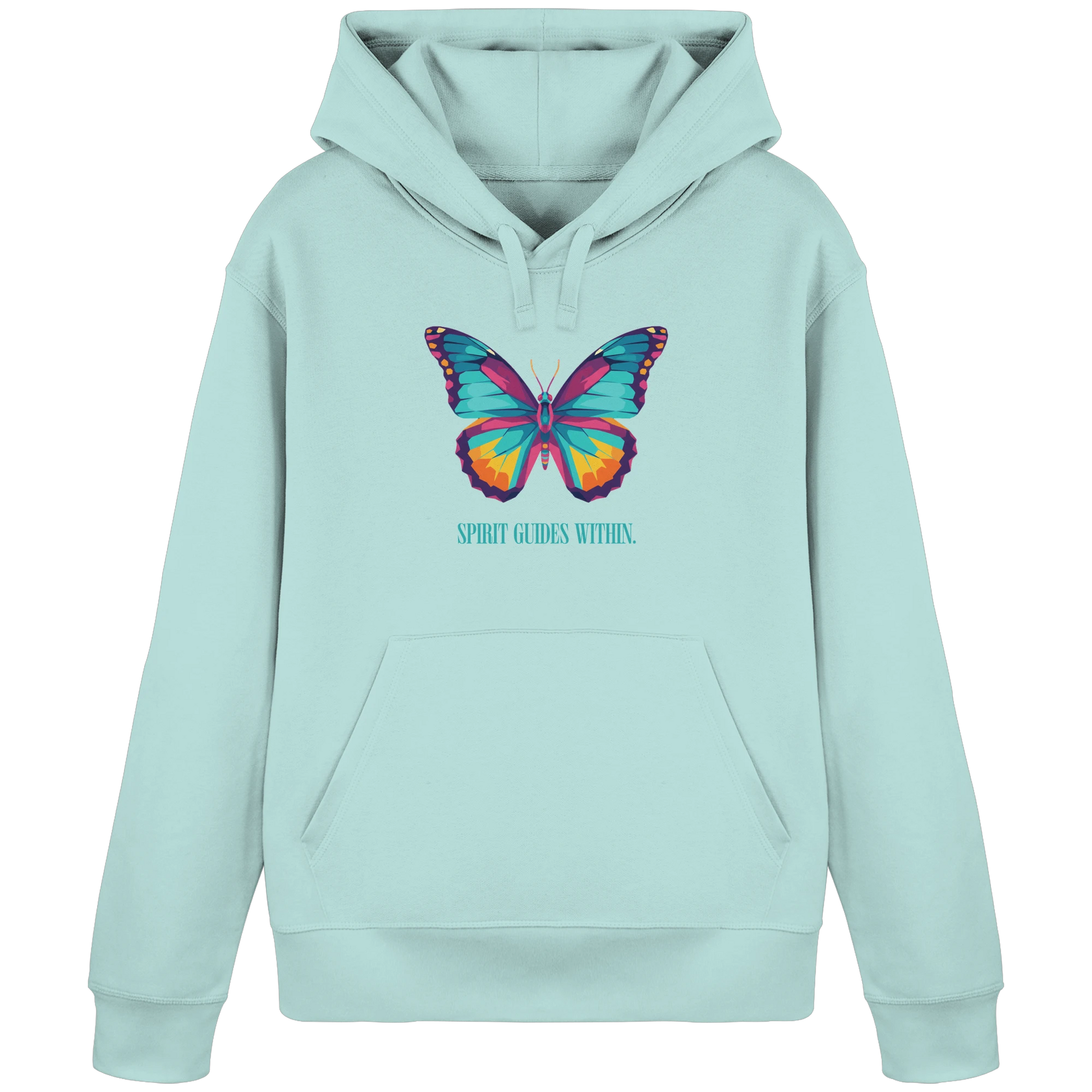 Bio Damen Hoodie in Anthracite mit Krafttier Eule Motiv