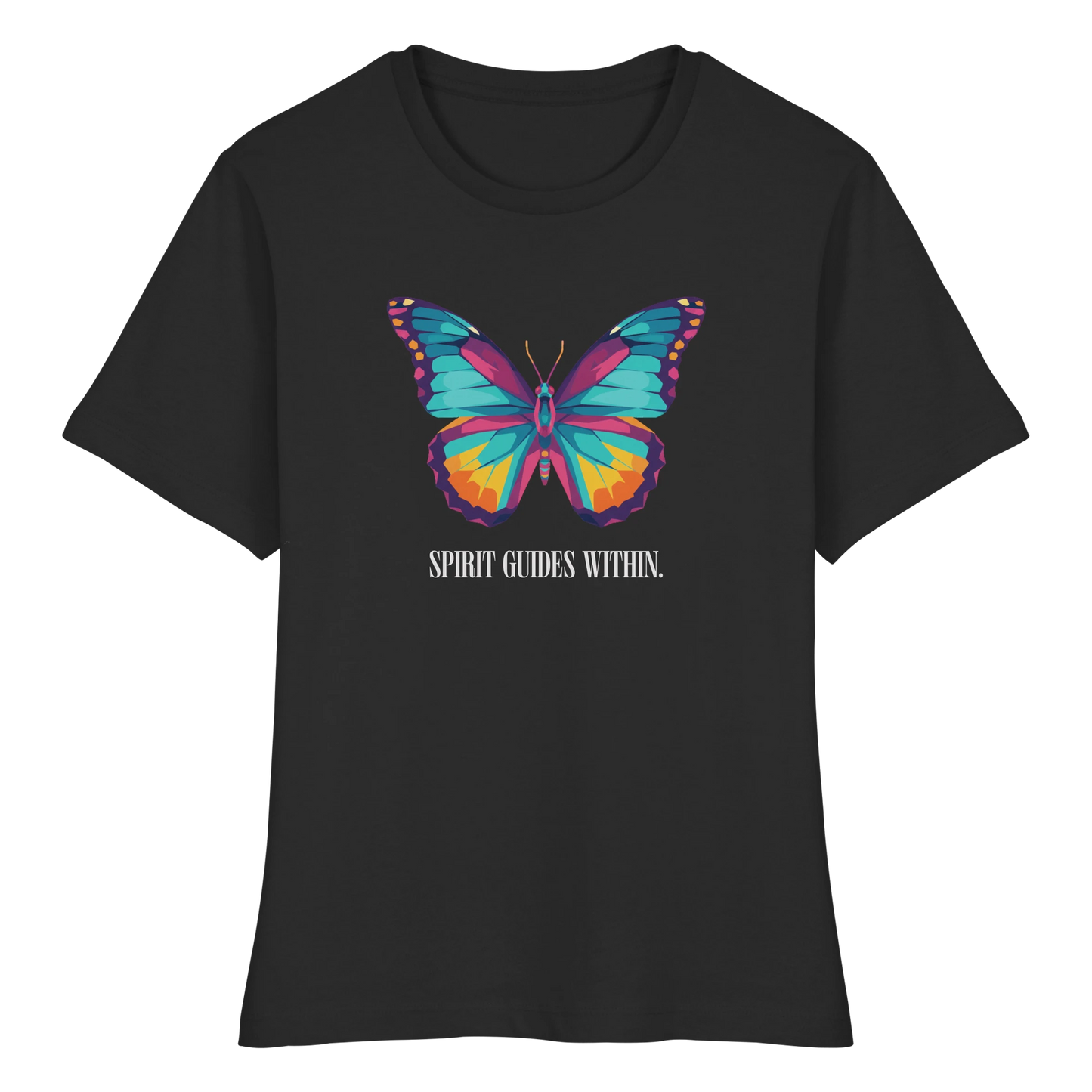 tailliertes Bio Damen Shirt in White mit Krafttier Eule Motiv