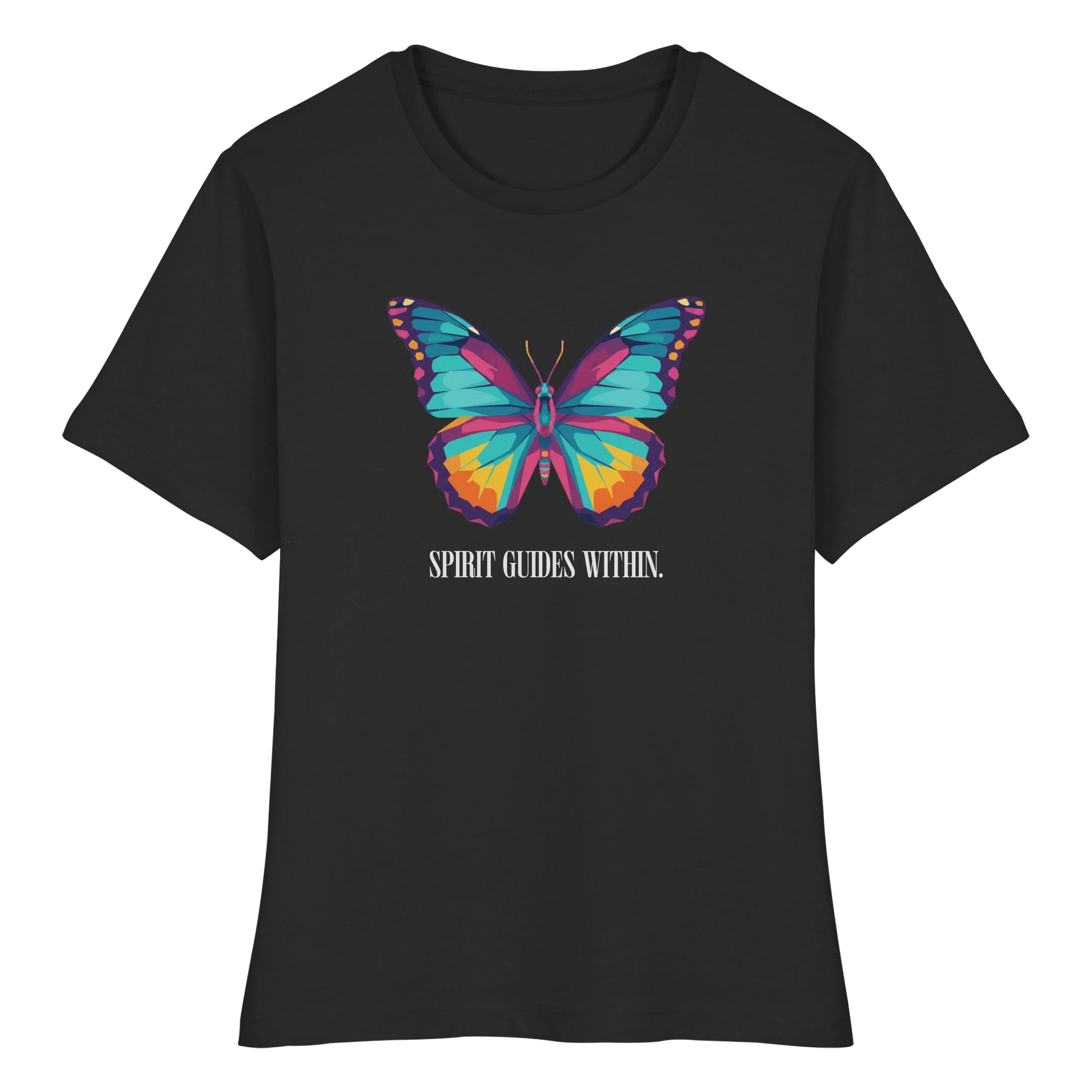 tailliertes Bio Damen Shirt in White mit Krafttier Eule Motiv