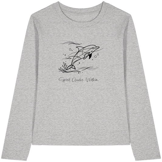 Krafttier Delphin Bio Langarmshirt – Symbol für Lebensfreude & Vertrauen
