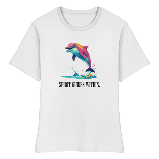 Krafttier Delphin Bio-Shirt tailliert – Symbol für Lebensfreude