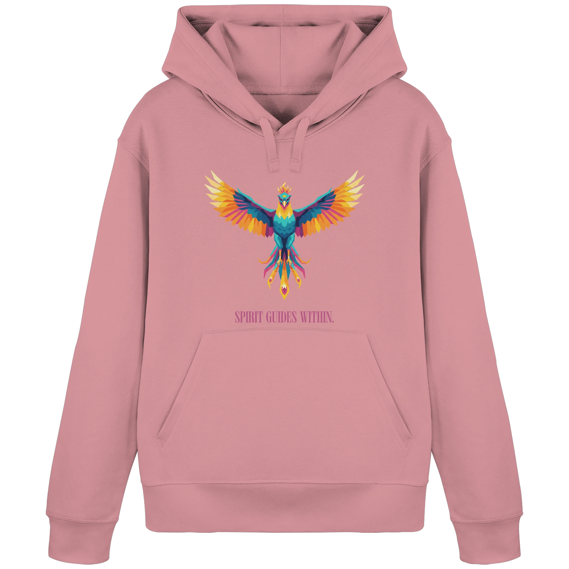 Bio Damen Hoodie in Anthracite mit Krafttier Eule Motiv