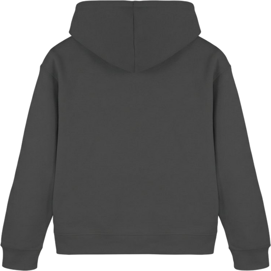 Bio Damen Hoodie in Anthracite mit Krafttier Hirsch Motiv