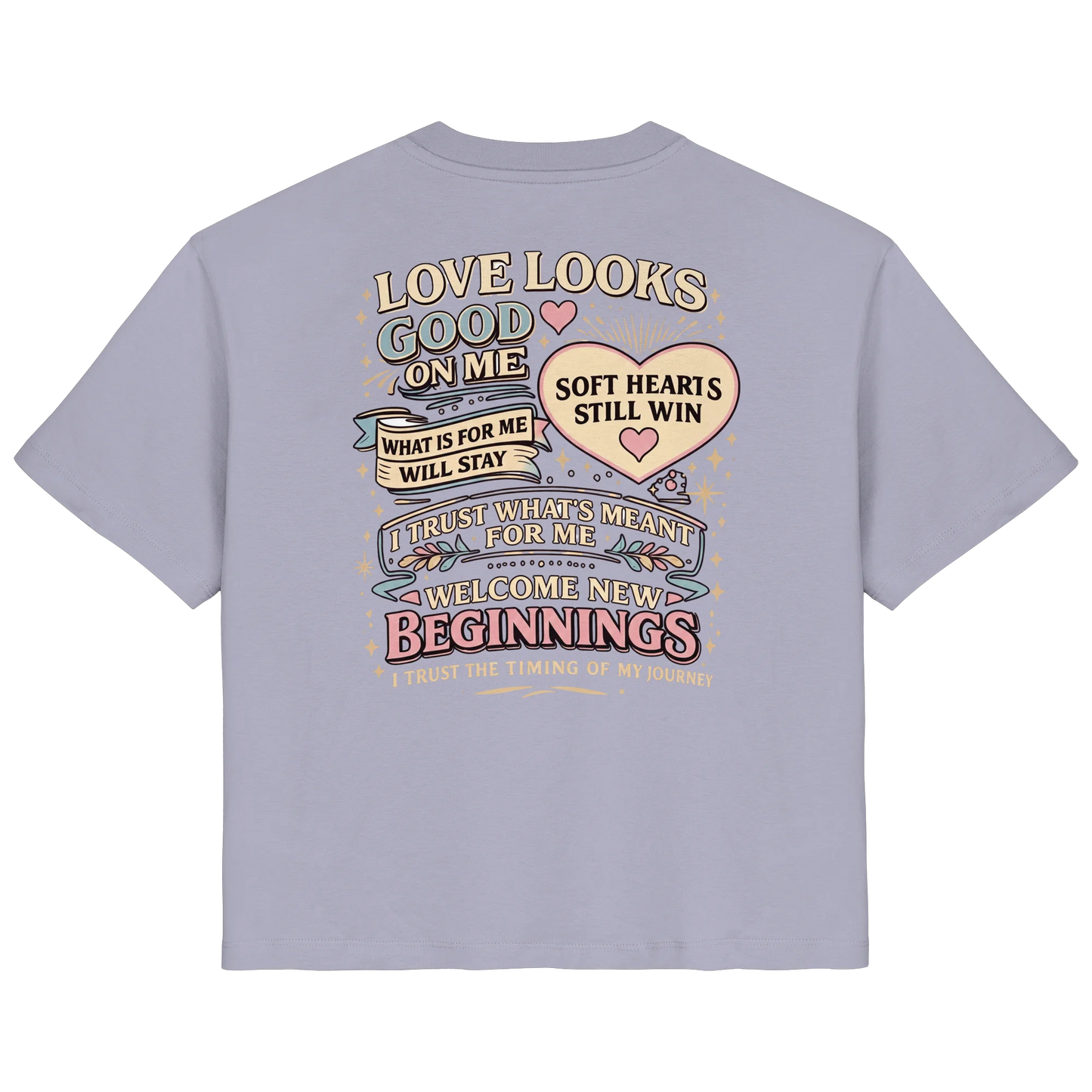 Bio Damen Shirt in Blue Soul mit Love Looks Good on Me Design