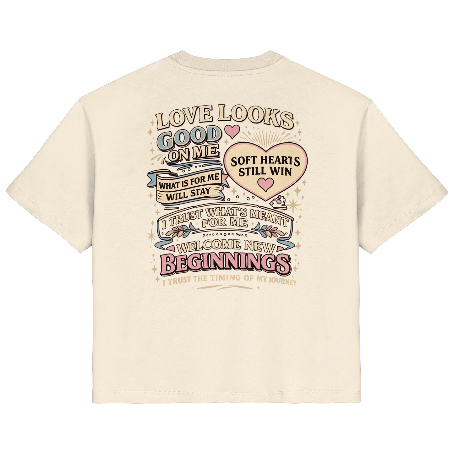 Bio Damen Shirt in Cotton Pink mit Love Looks Good on Me Design
