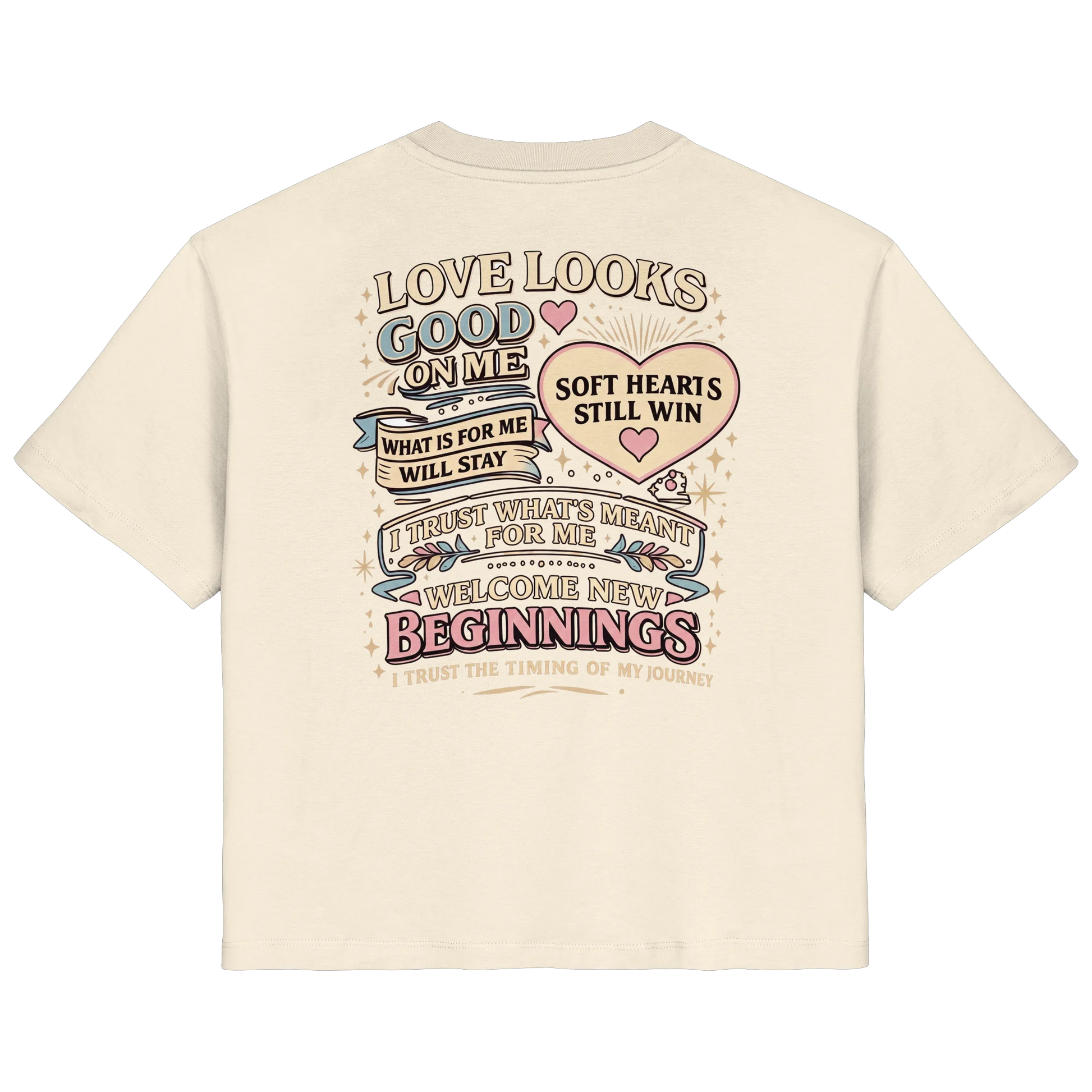Bio Damen Shirt in Cotton Pink mit Love Looks Good on Me Design