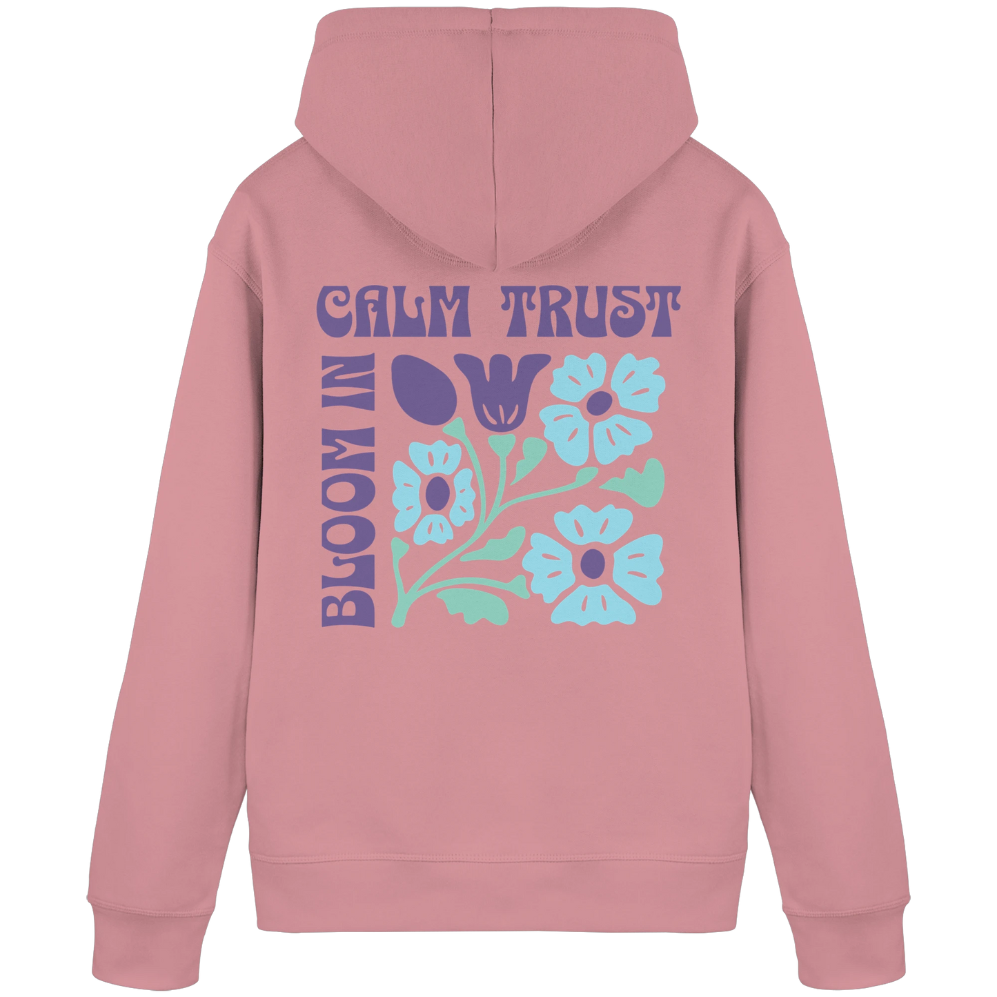 Bio Damen Hoodie in Canyon Pink mit Selbstvertrauen & Selbstwert Design