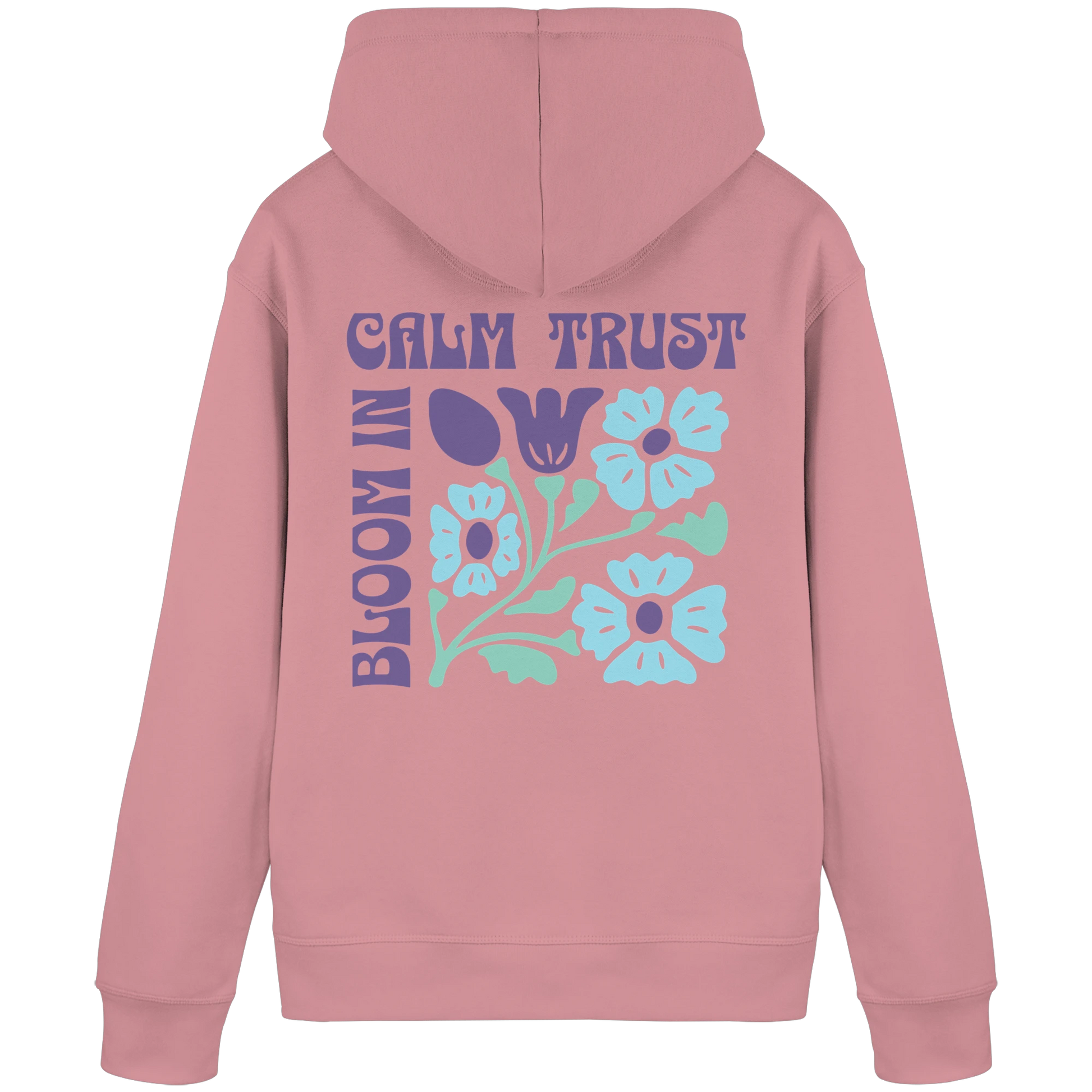 Bio Damen Hoodie in Canyon Pink mit Selbstvertrauen & Selbstwert Design