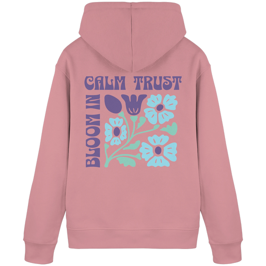Bio Damen Hoodie in Canyon Pink mit Selbstvertrauen & Selbstwert Design