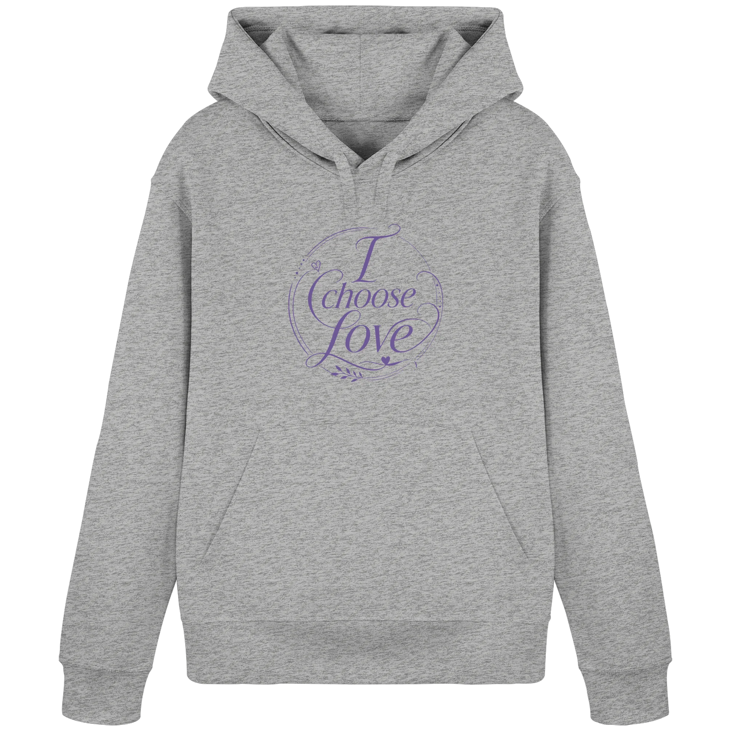 Bio Damen Hoodie in Cotton Pink mit I Choose Love Design