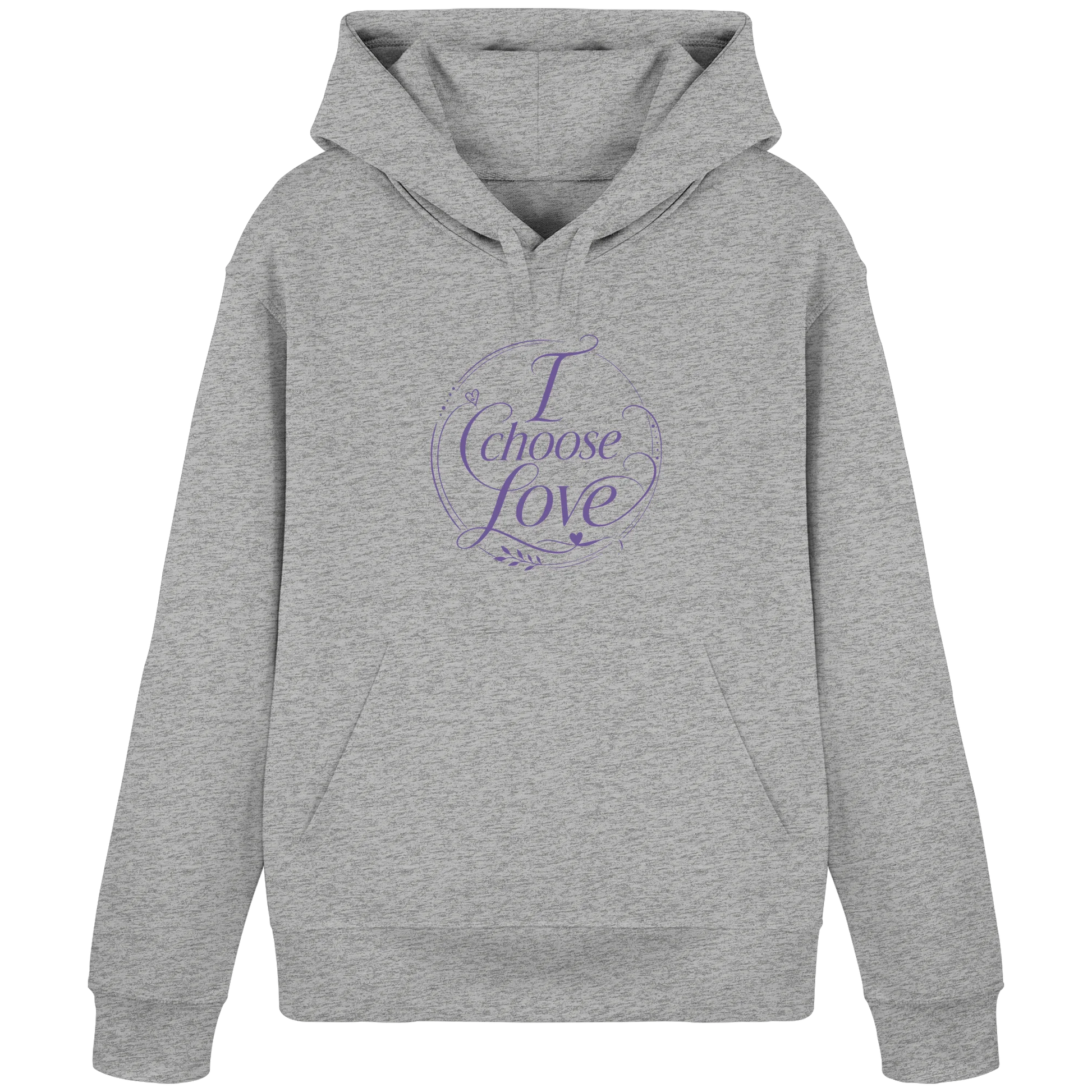 Bio Damen Hoodie in Cotton Pink mit I Choose Love Design