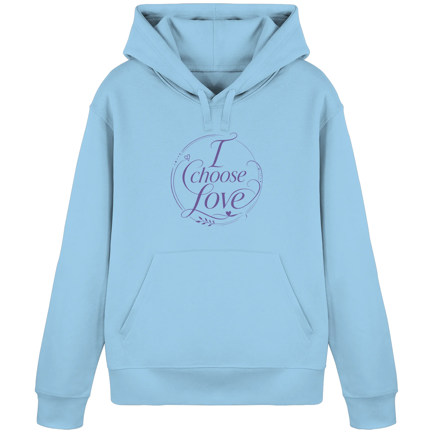 Bio Damen Hoodie in Cotton Pink mit I Choose Love Design