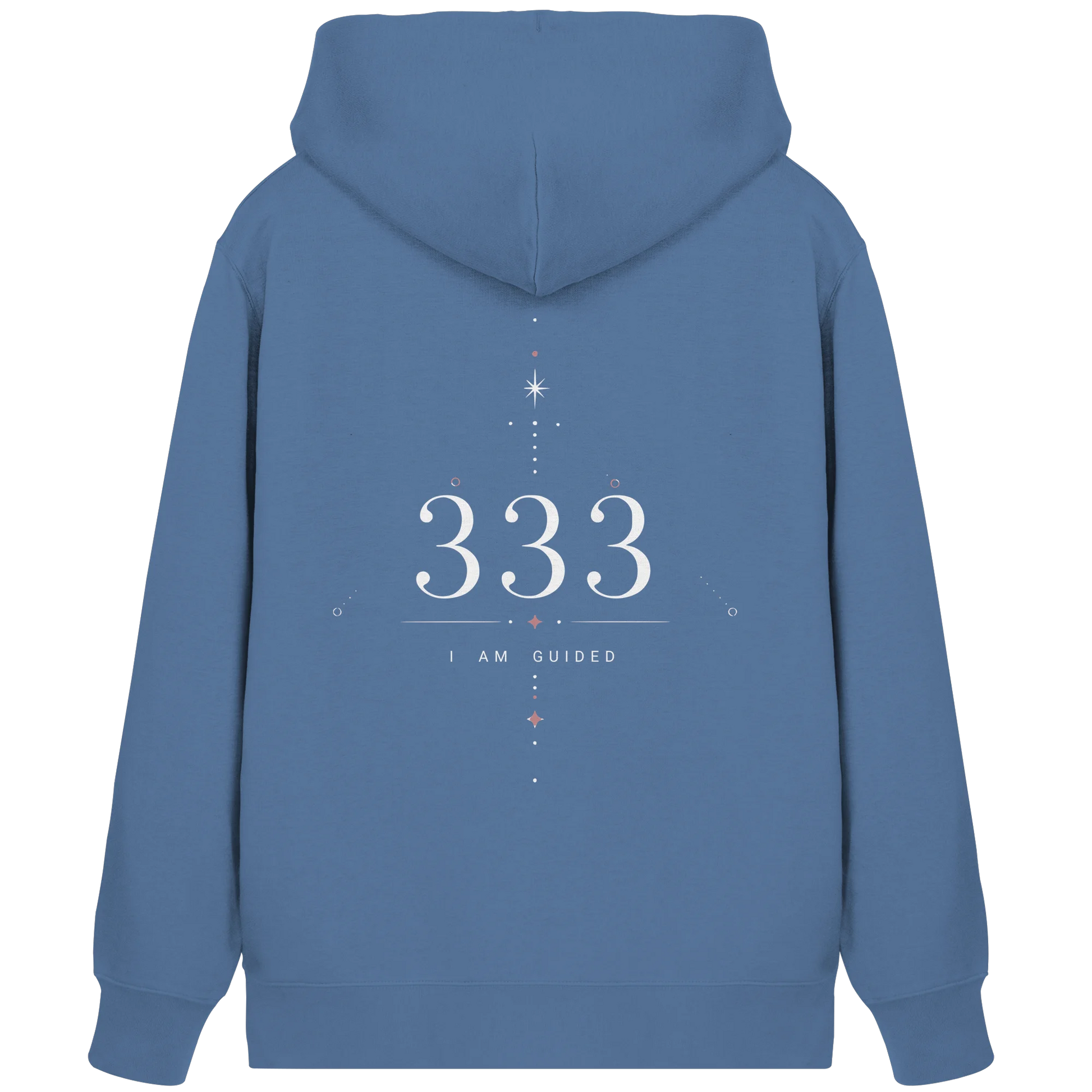 Bio Damen Zipper in Bright Blue mit Engelszahl 333 Motiv