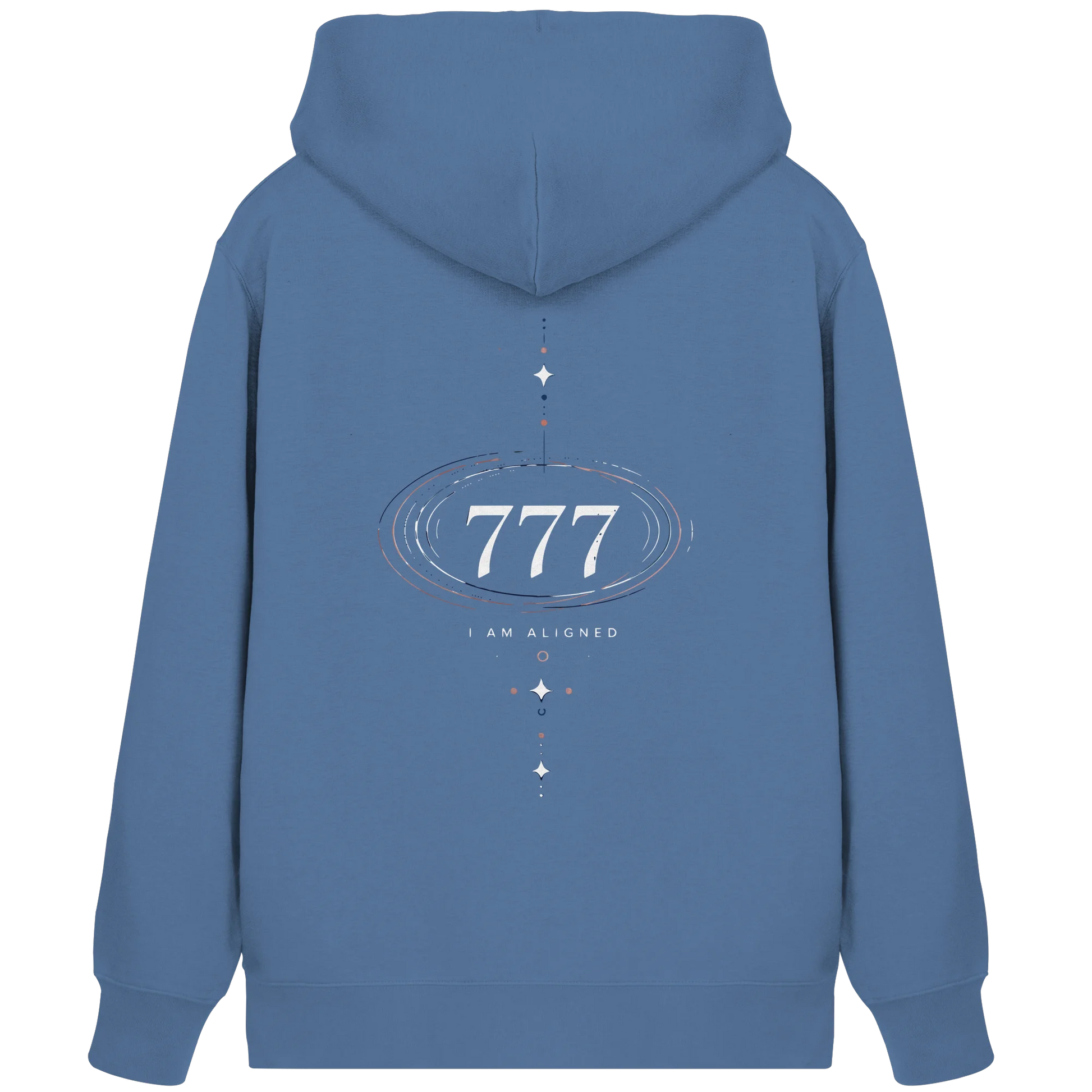 Bio Damen Zipper in Natural Raw mit Engelszahl 777 Motiv