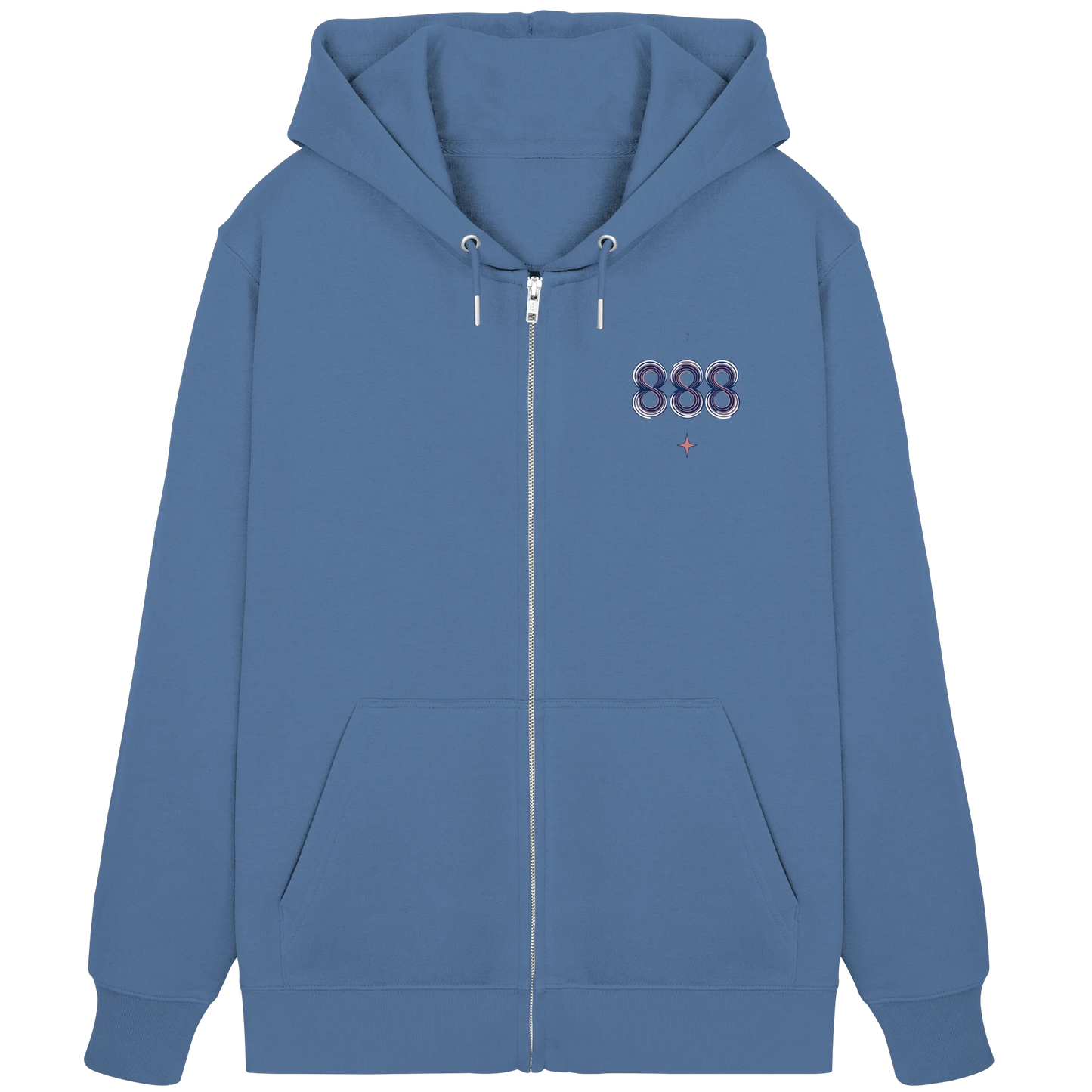 Bio Damen Zipper in Natural Raw mit Engelszahl 888 Motiv