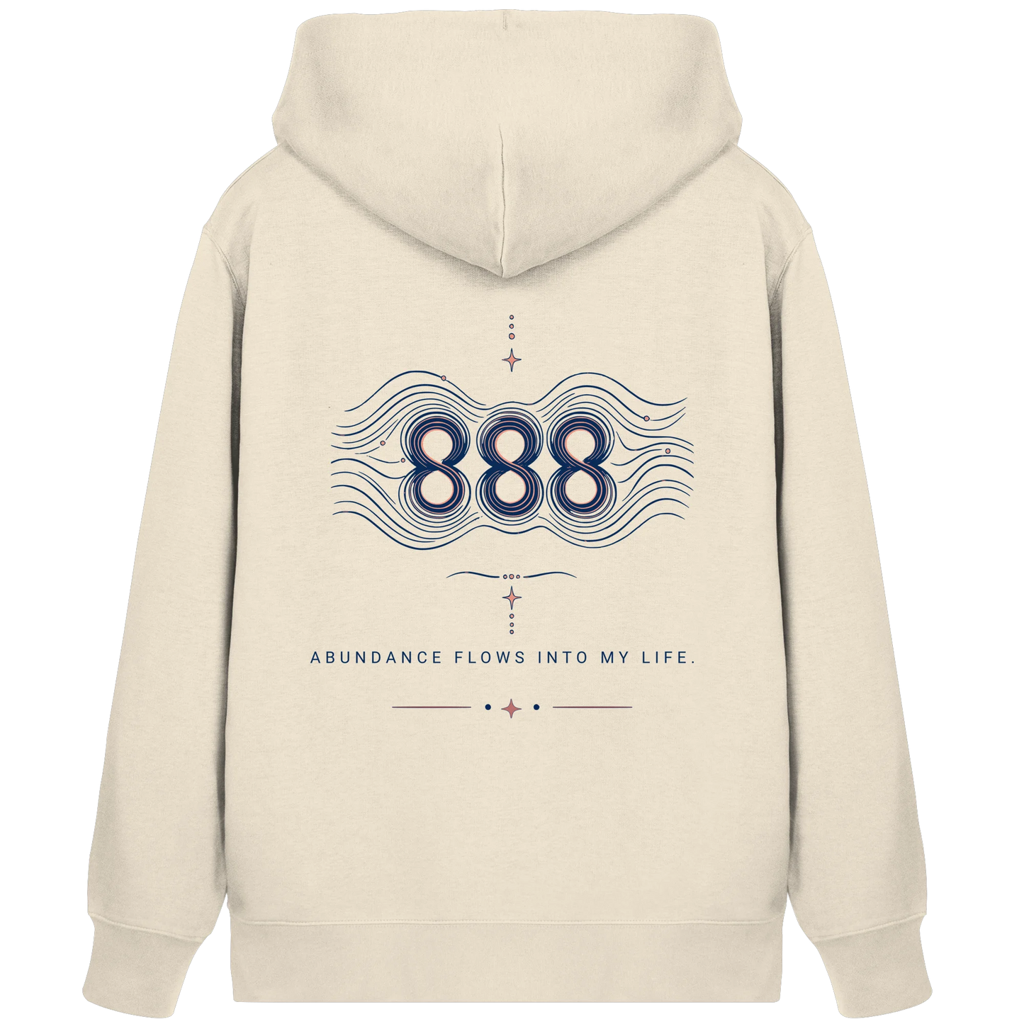Bio Damen Zipper in Natural Raw mit Engelszahl 888 Motiv
