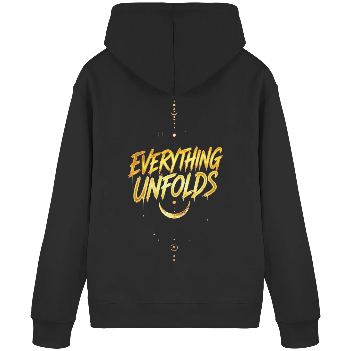 Bio Damen Hoodie in Bottle Green mit Everything Unfolds Design