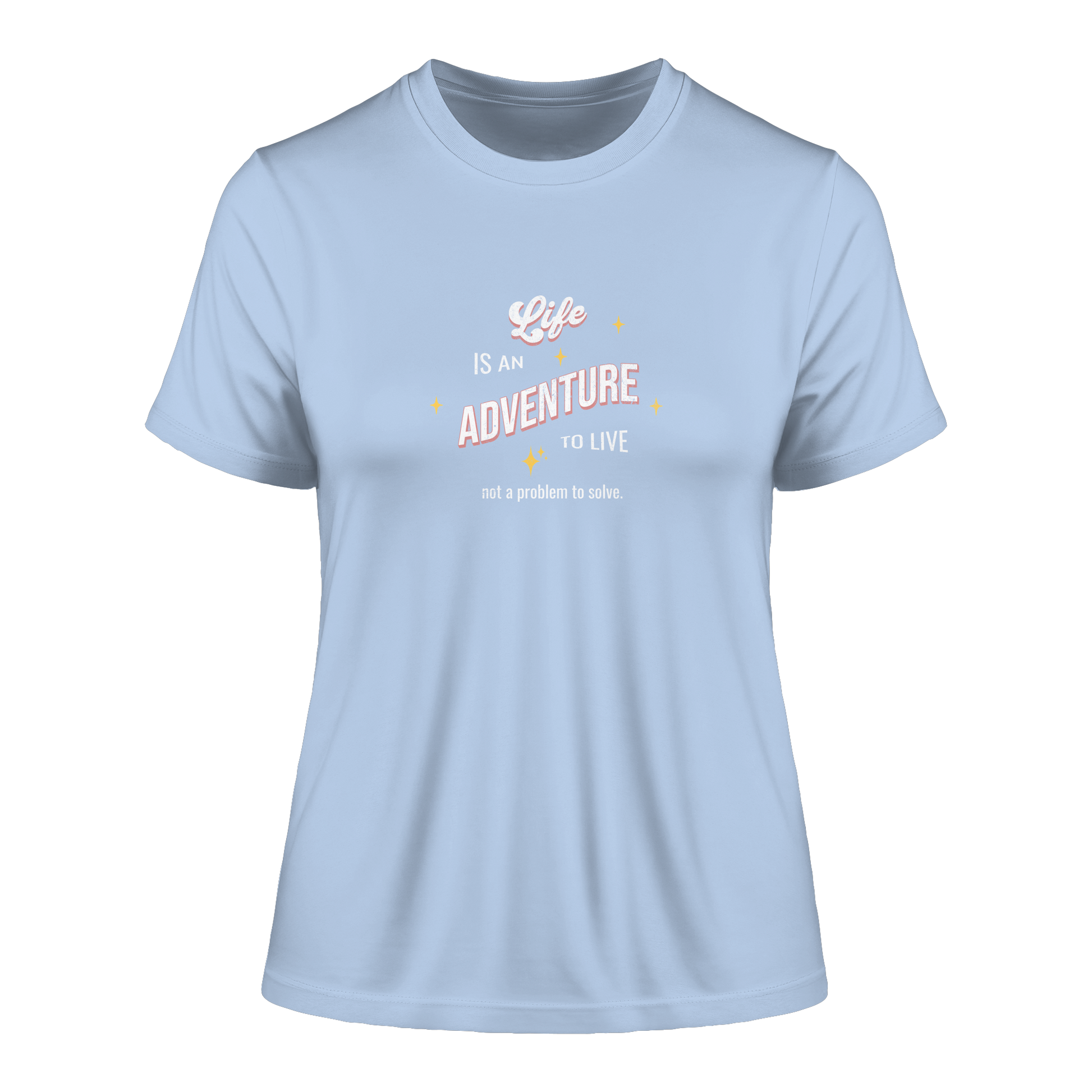 Bio Damen Produkt in Blue Soul mit Life is an adventure Design