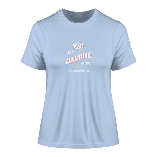 Bio Damen Produkt in Blue Soul mit Life is an adventure Design