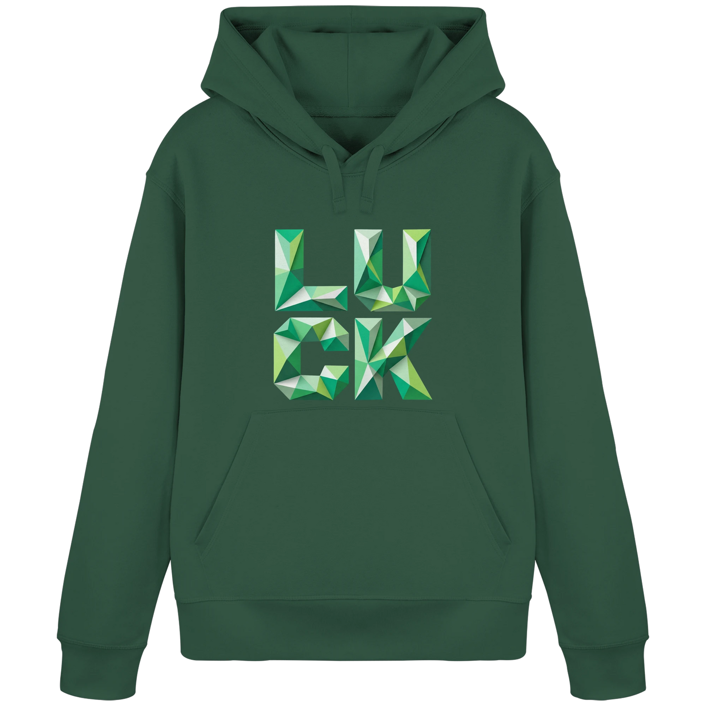 Bio Damen Produkt in Bottle Green mit LUCK Allow Good Things Design
