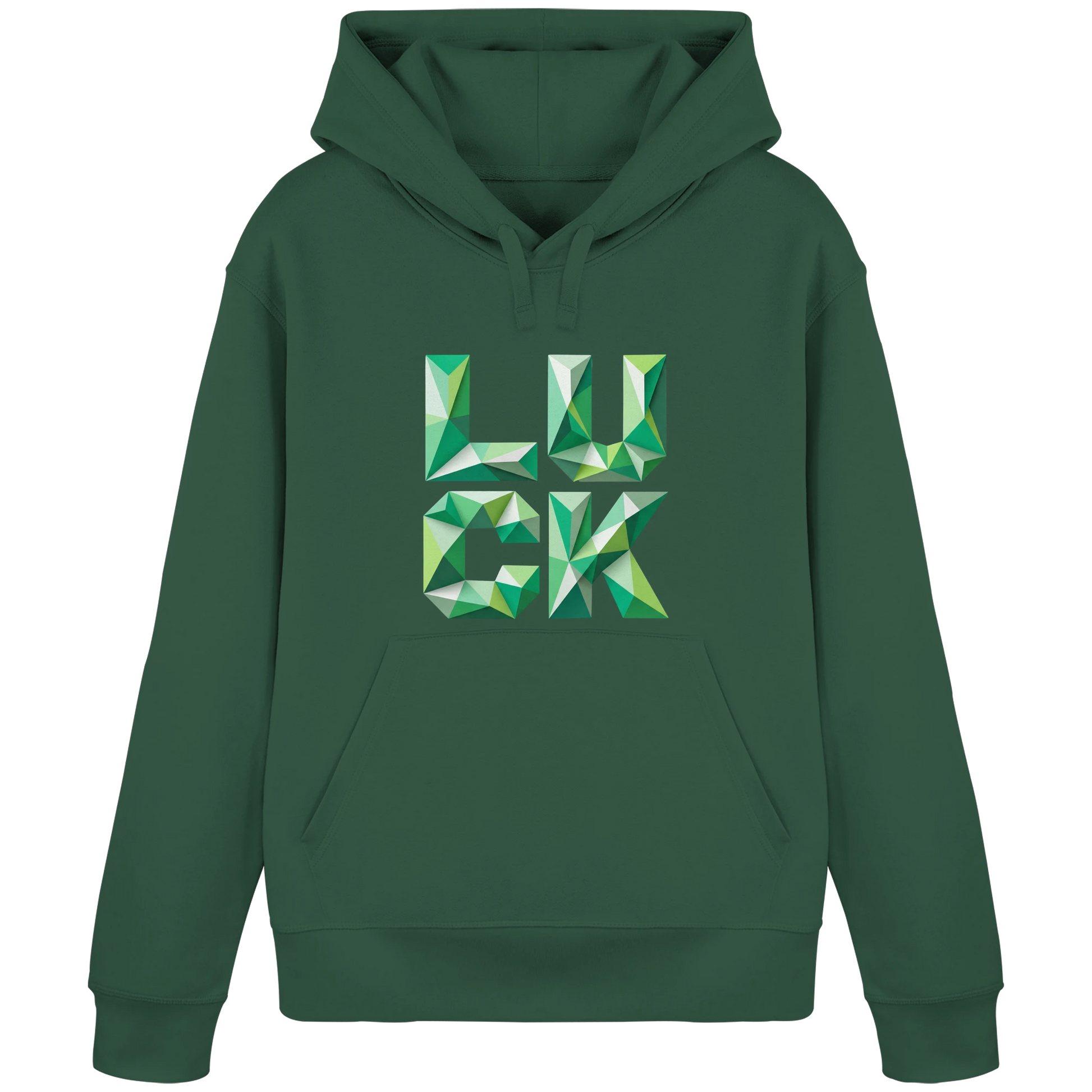 Bio Damen Produkt in Bottle Green mit LUCK Allow Good Things Design