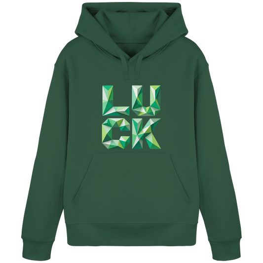 Bio Damen Produkt in Bottle Green mit LUCK Allow Good Things Design
