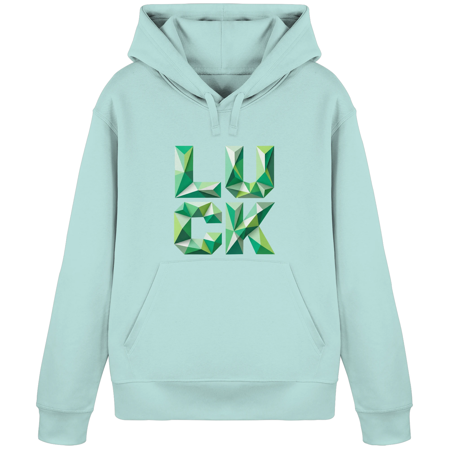 Bio Damen Produkt in Bottle Green mit LUCK Allow Good Things Design