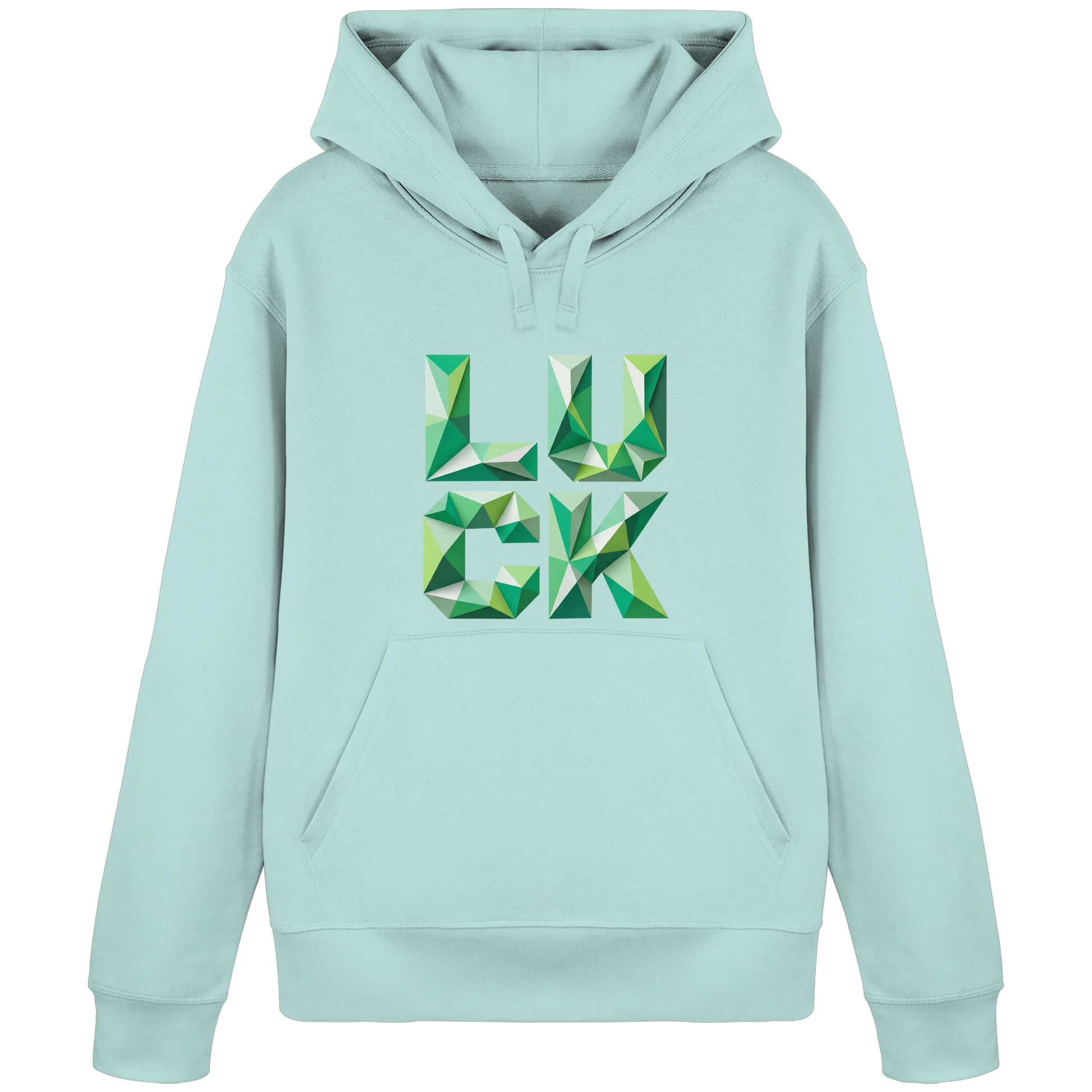 Bio Damen Produkt in Bottle Green mit LUCK Allow Good Things Design