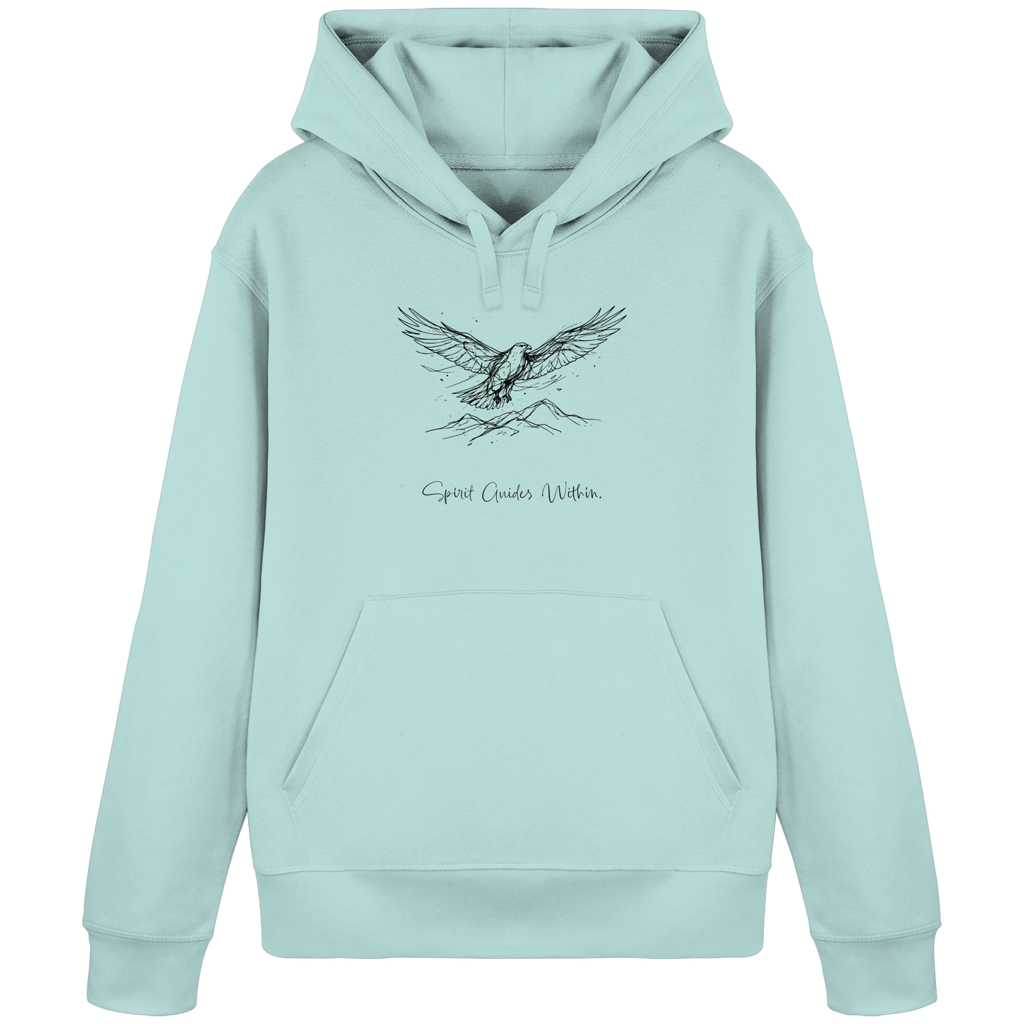 Bio Damen Hoodie in Canyon Pink mit Krafttier Adler Lineart Motiv