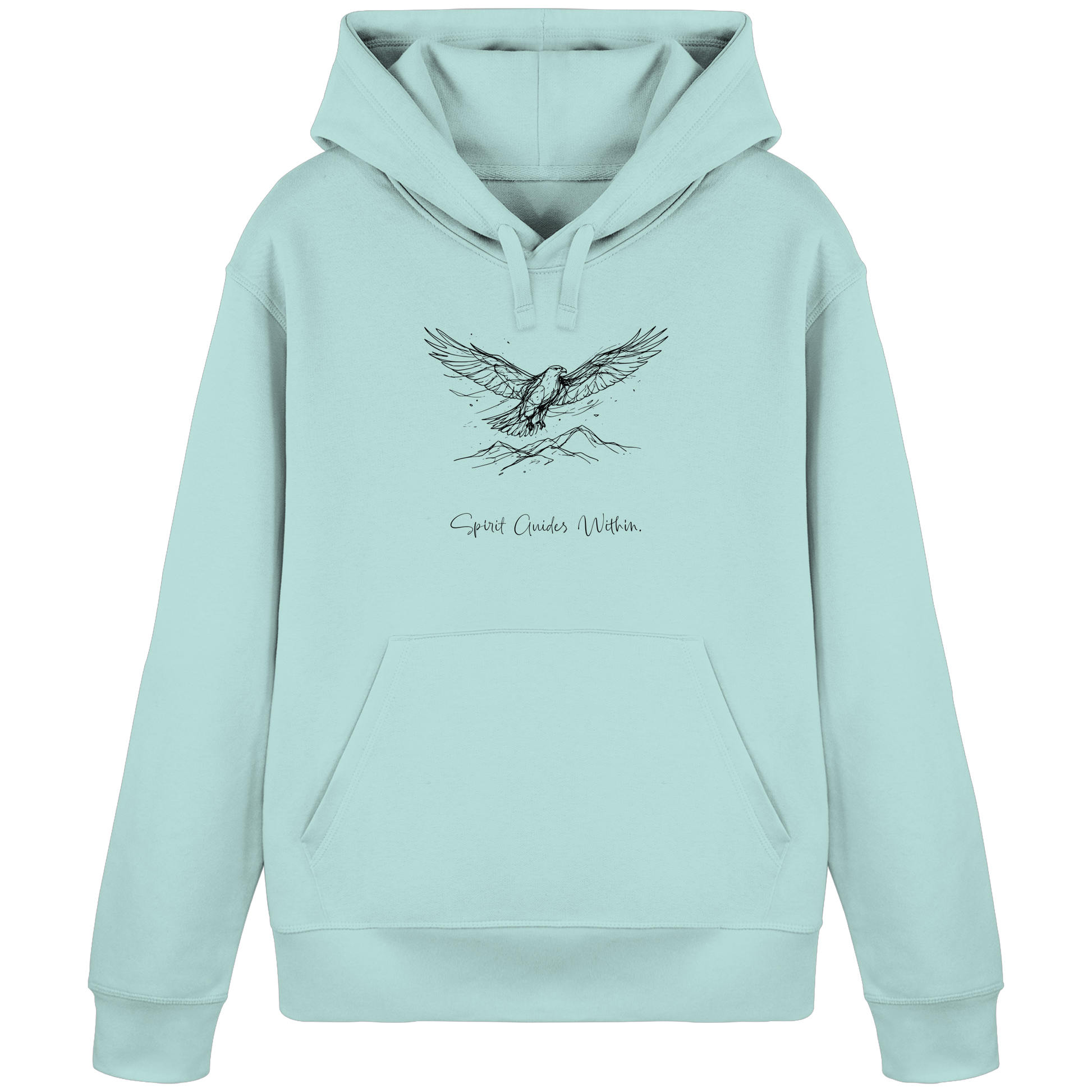 Bio Damen Hoodie in Canyon Pink mit Krafttier Adler Lineart Motiv