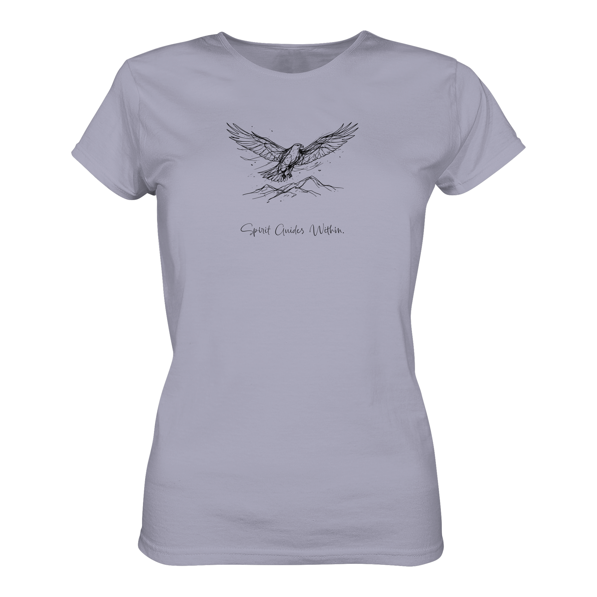 Bio Damen T-Shirt in Blue Soul mit Krafttier Adler Lineart Motiv