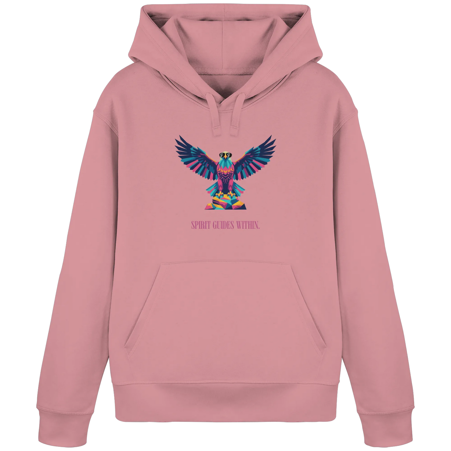 Bio Damen Hoodie in Anthracite mit Krafttier Adler Geometric Motiv