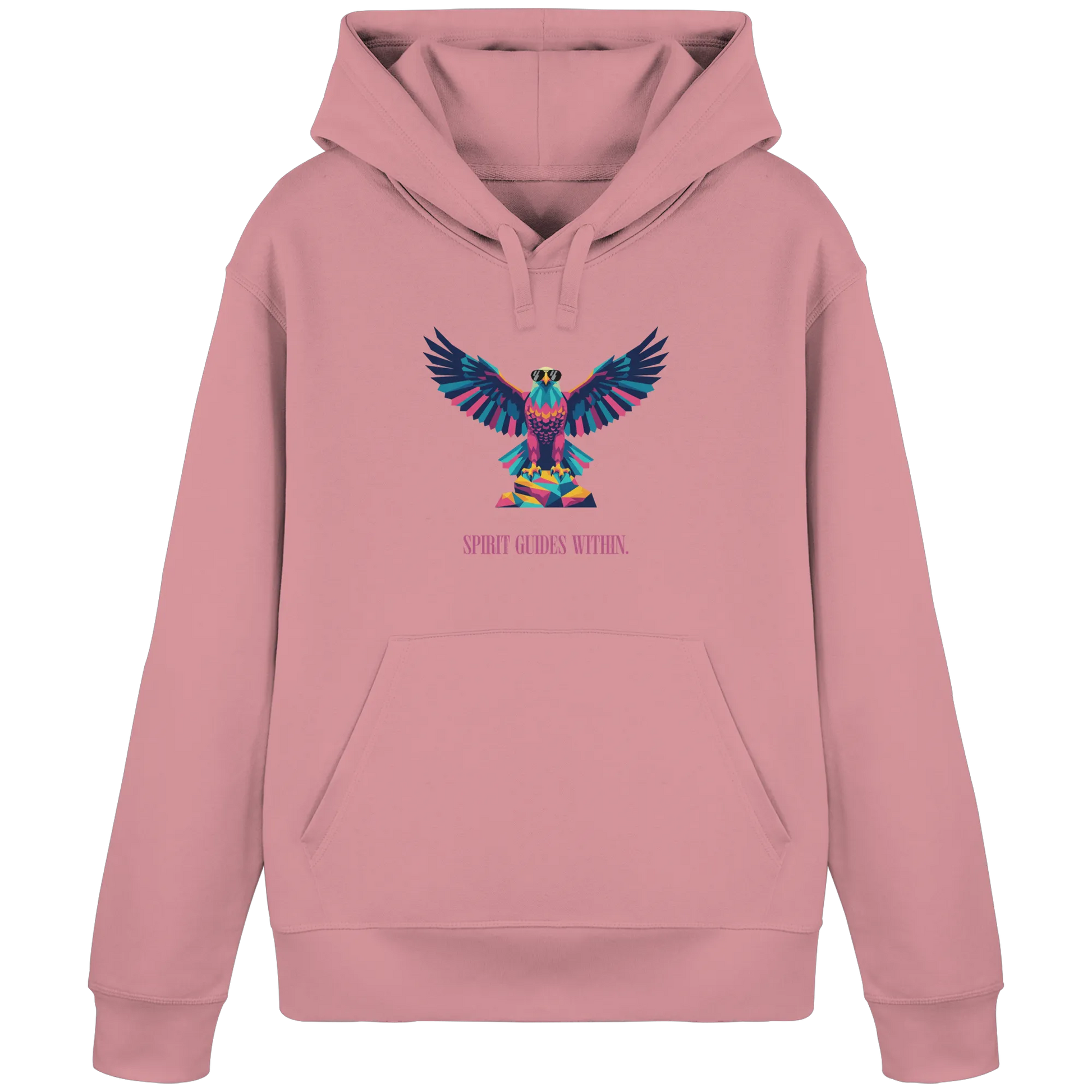 Bio Damen Hoodie in Anthracite mit Krafttier Adler Geometric Motiv