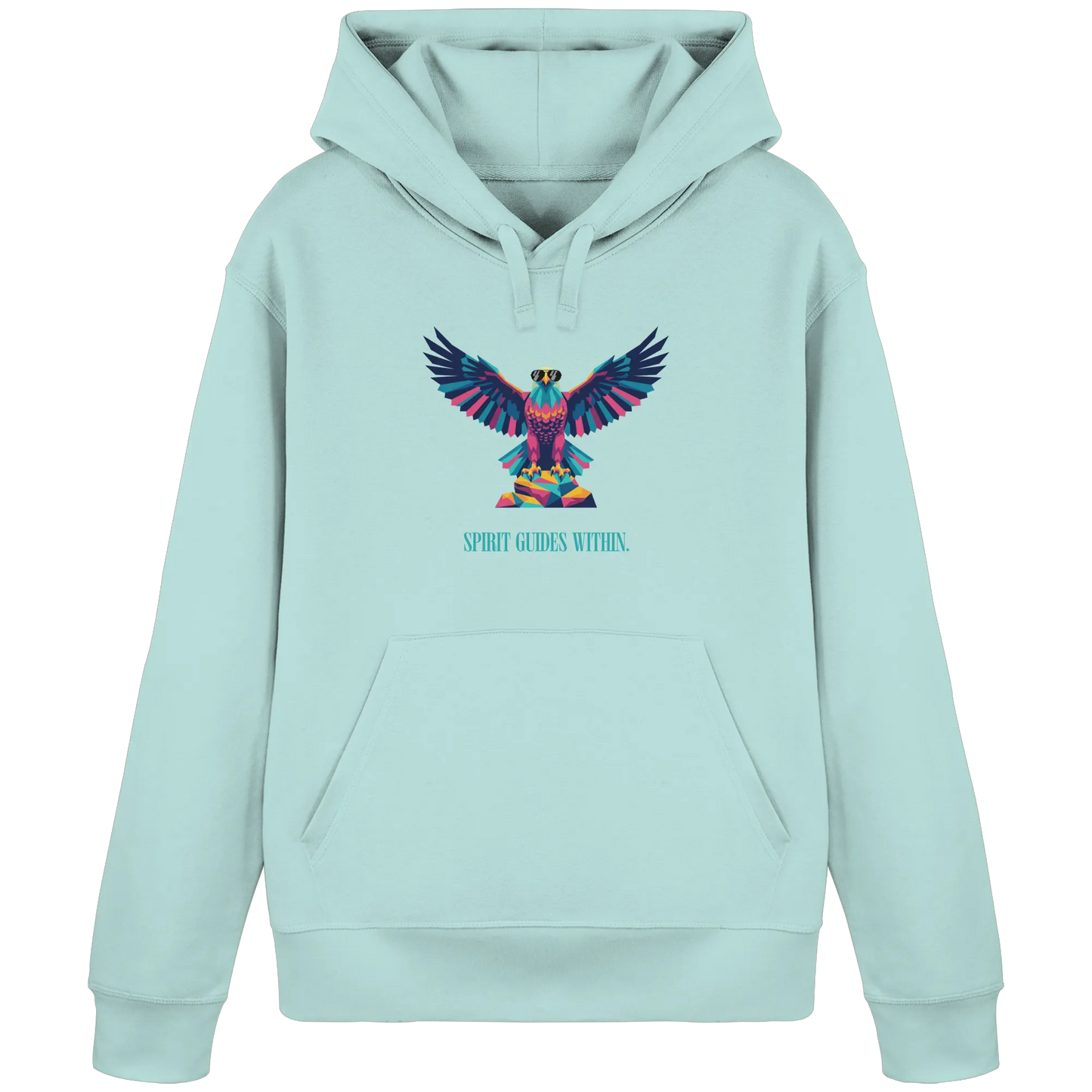 Bio Damen Hoodie in Anthracite mit Krafttier Adler Geometric Motiv