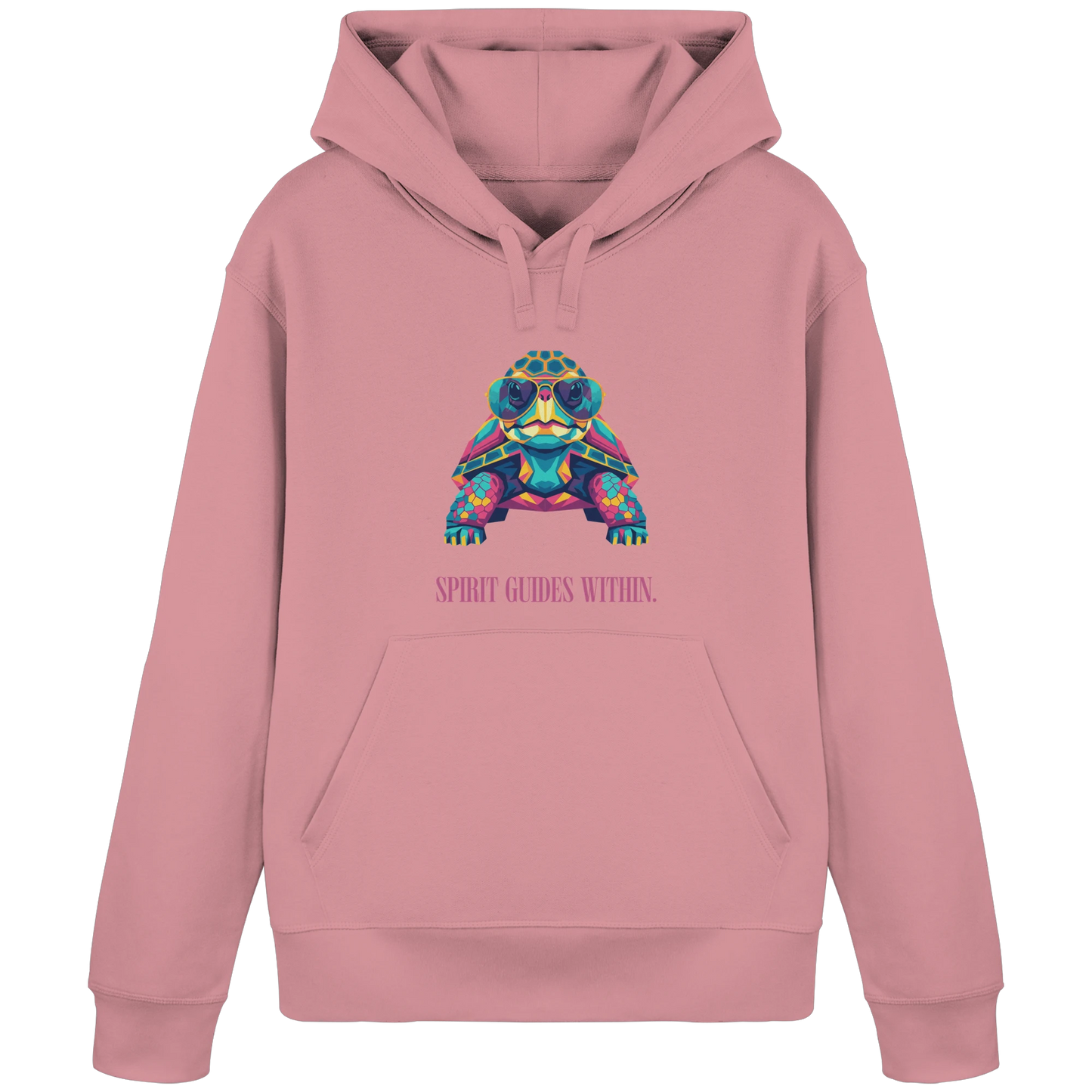 Bio Damen Hoodie in Anthracite mit Krafttier Schildkröte Geometric Motiv