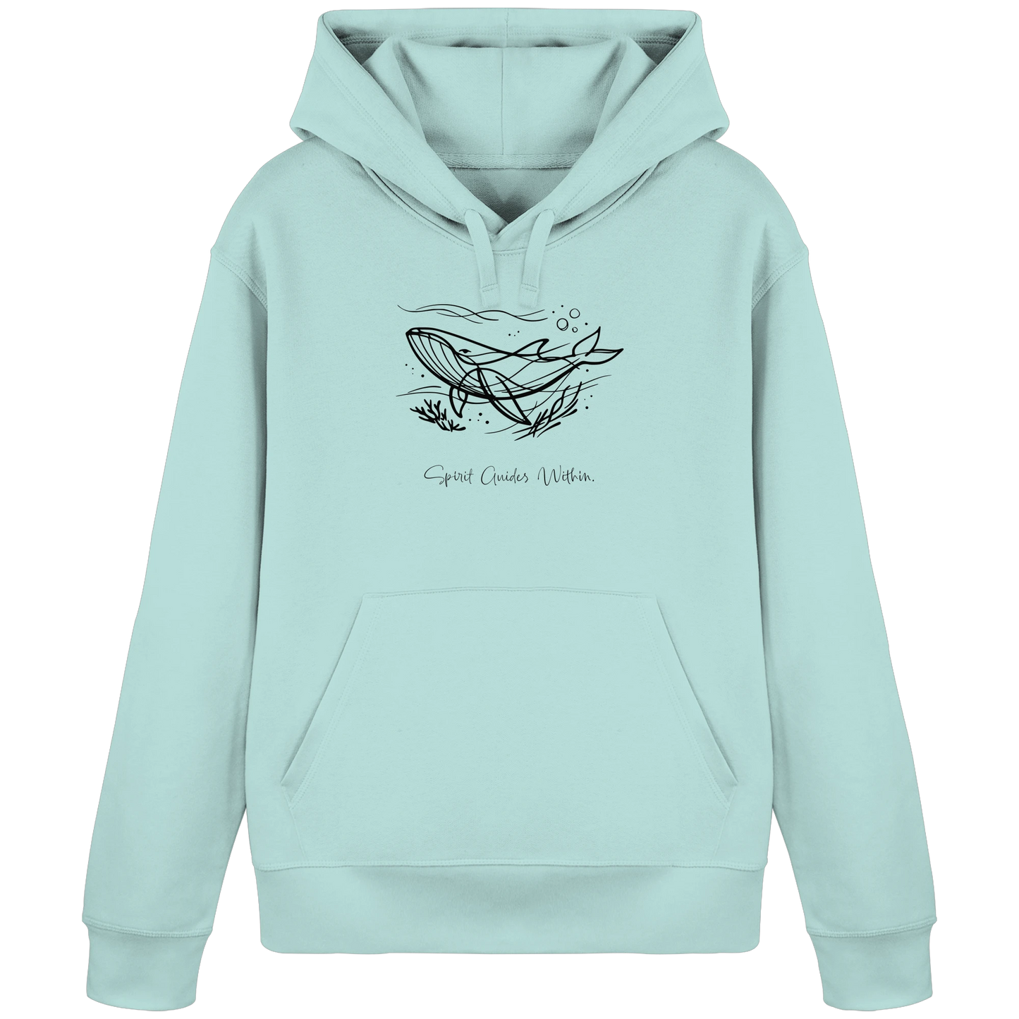 Bio Damen Hoodie in Canyon Pink mit Krafttier Wal Lineart Motiv