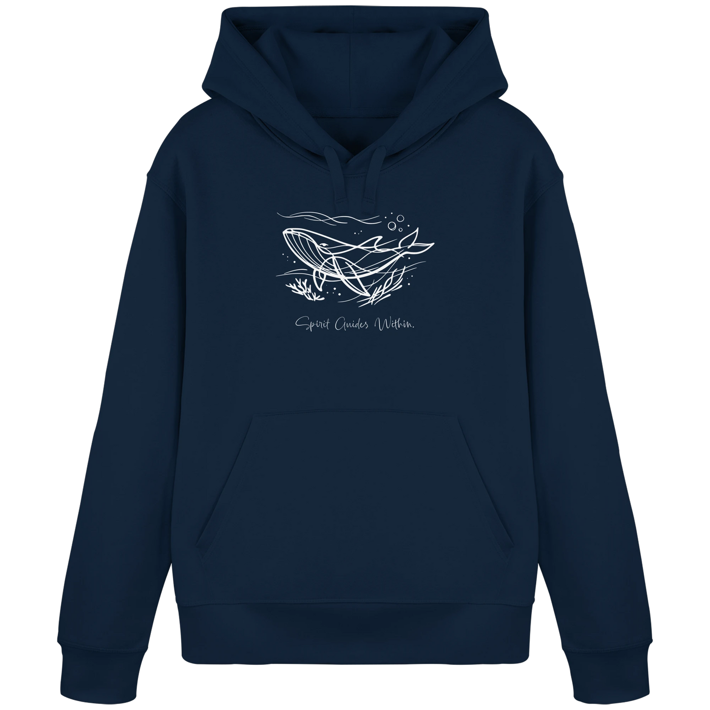 Bio Damen Hoodie in Canyon Pink mit Krafttier Wal Lineart Motiv