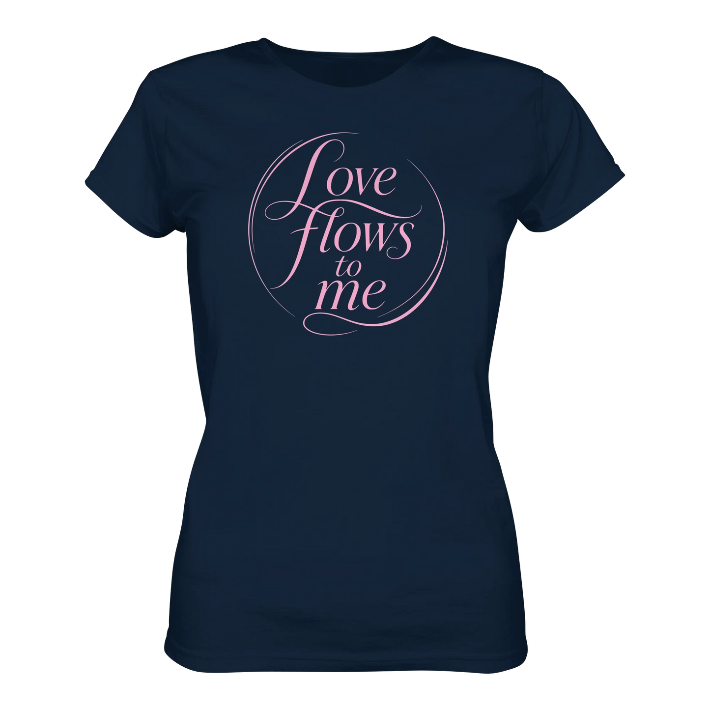Bio Damen Shirt in Blue Soul mit Love Flows to Me Design