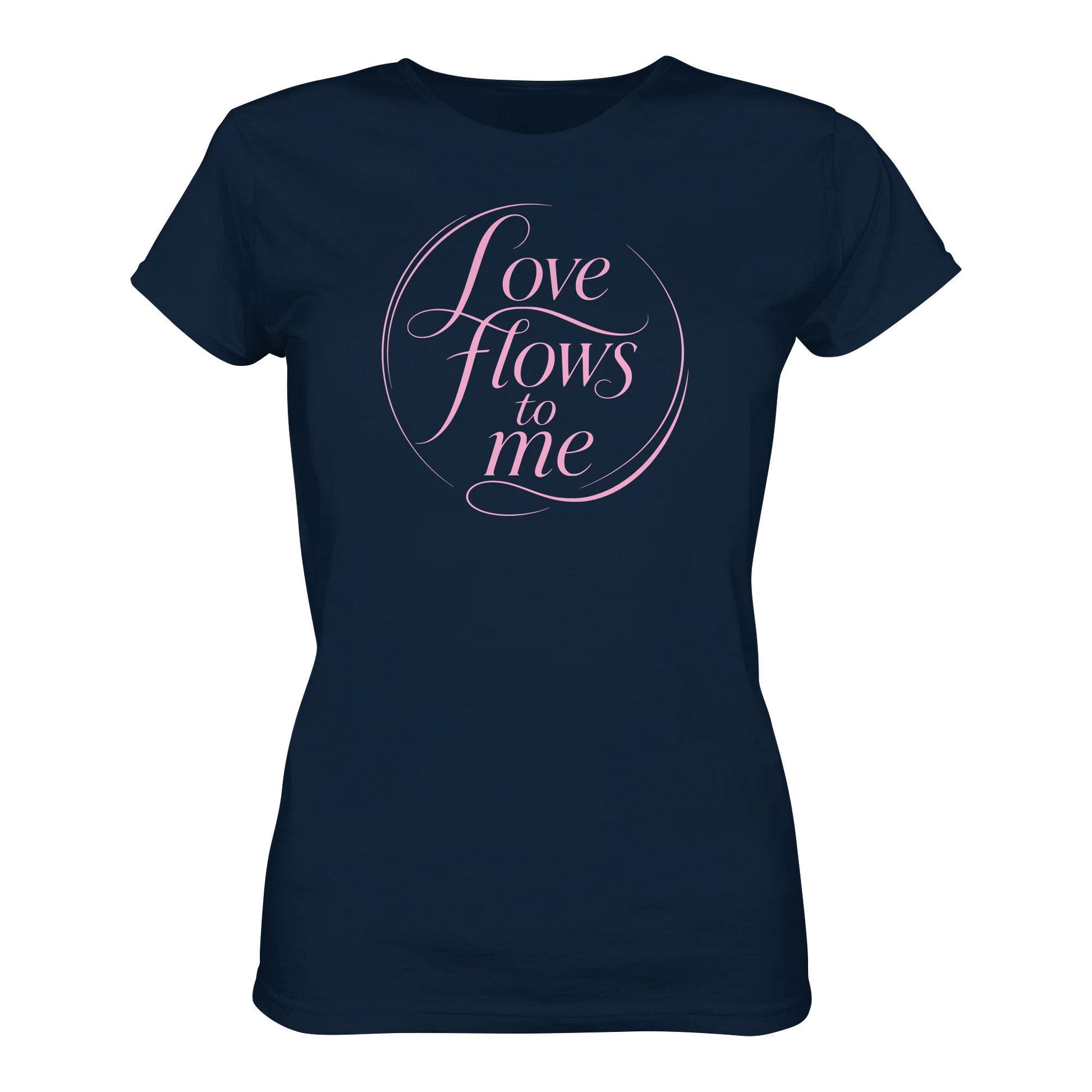 Bio Damen Shirt in Blue Soul mit Love Flows to Me Design