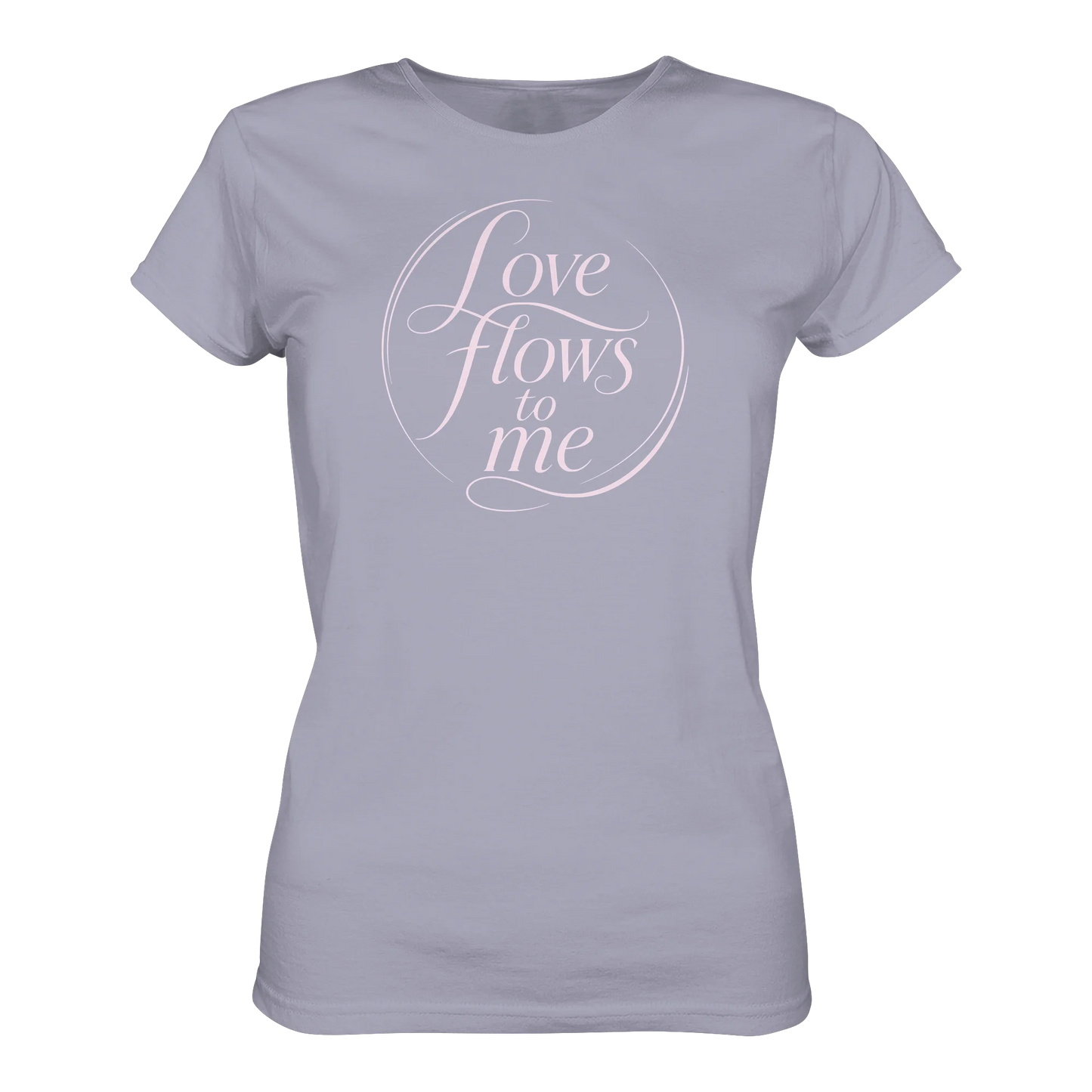 Bio Damen Shirt in Blue Soul mit Love Flows to Me Design