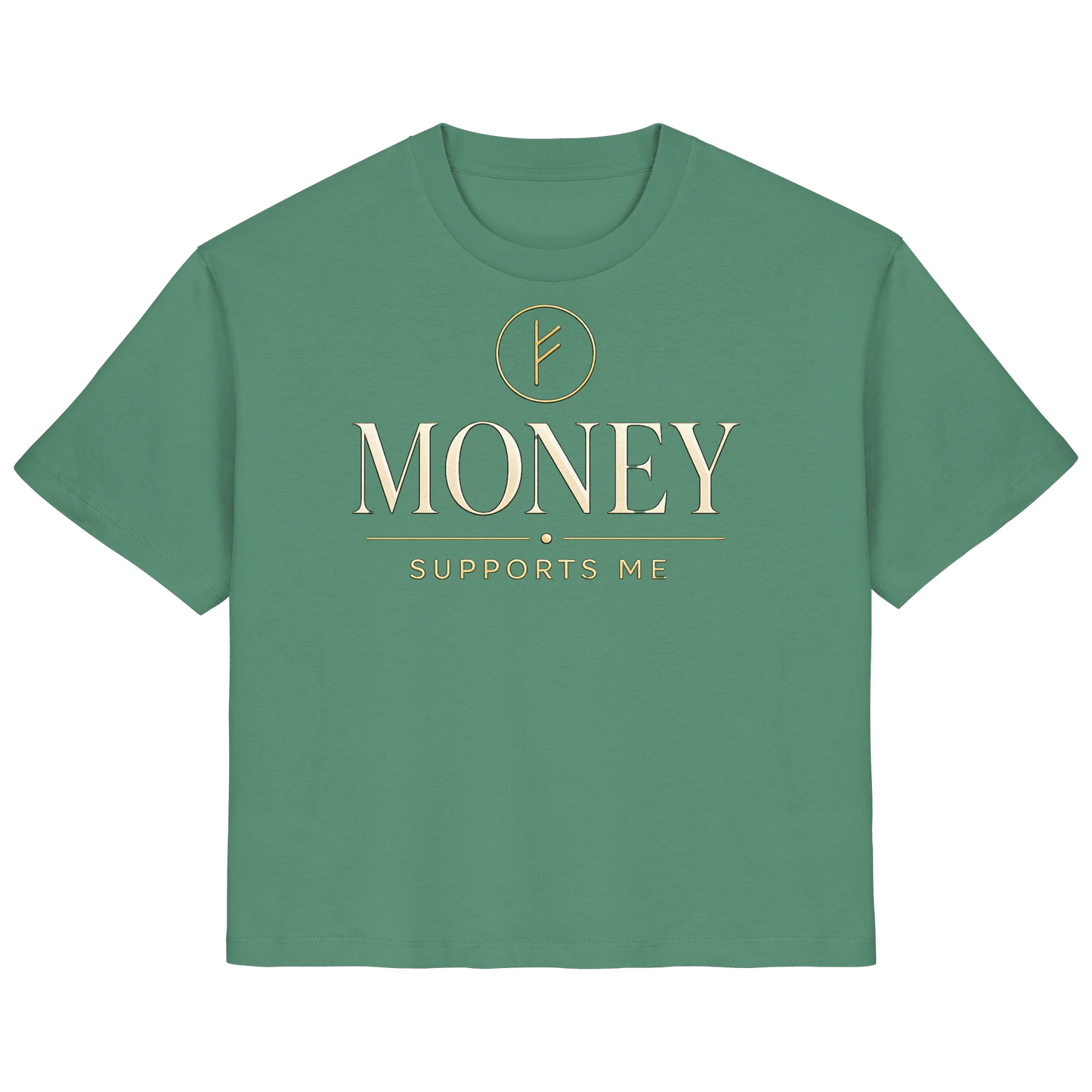 Bio Damen Shirt in Green Bay mit Money Supports Me Design