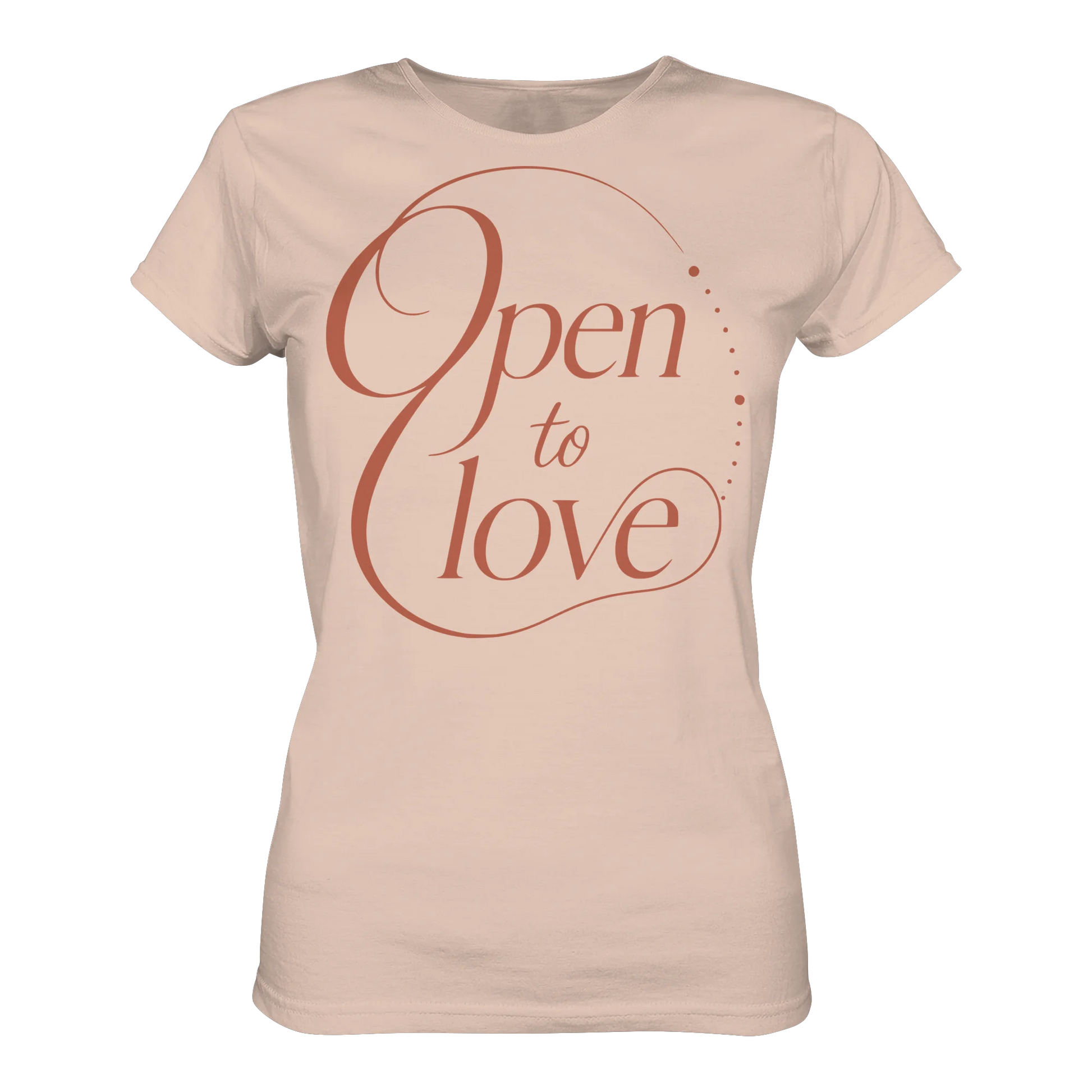 Bio Damen Shirt in Cotton Pink mit Open to Love Design