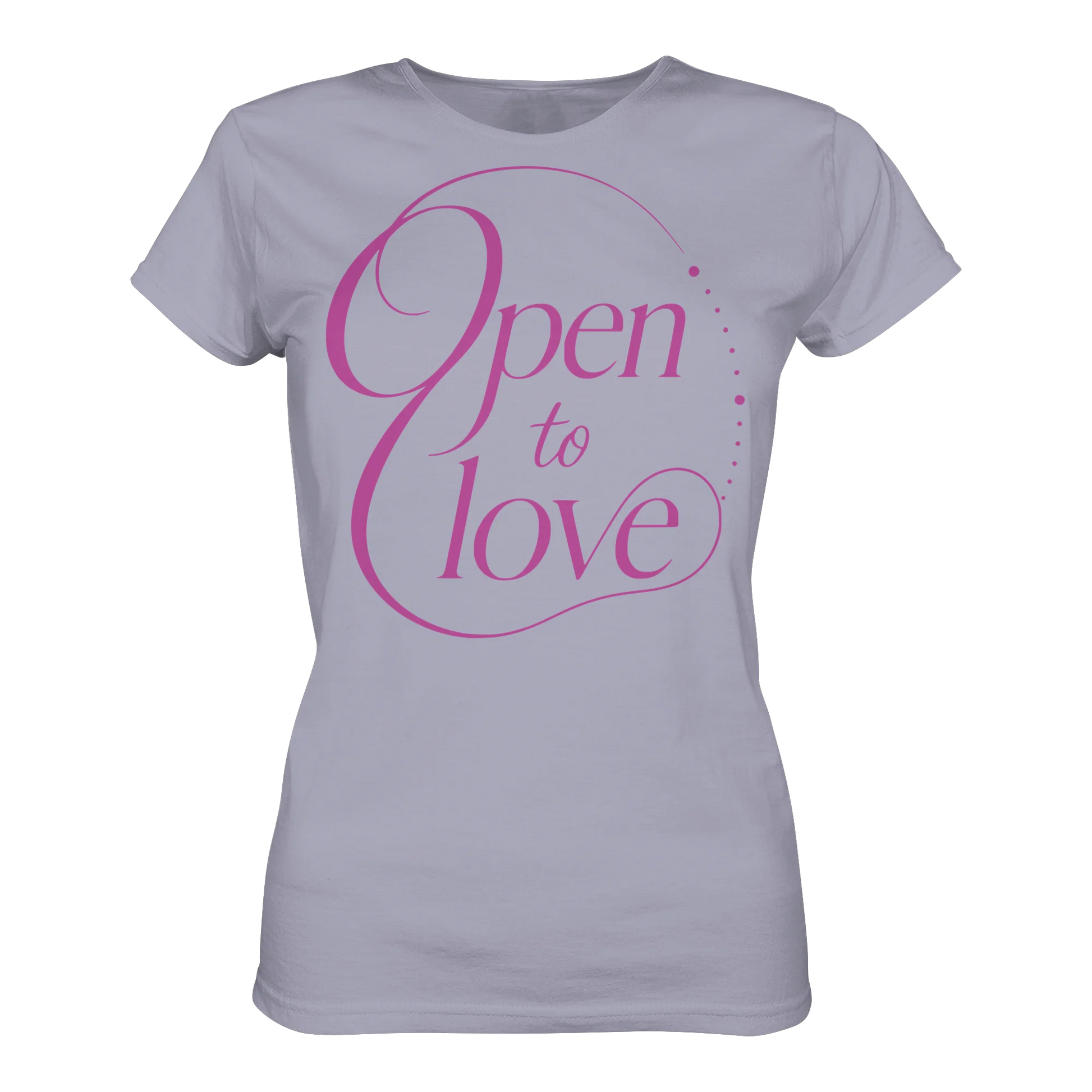 Bio Damen Shirt in Cotton Pink mit Open to Love Design